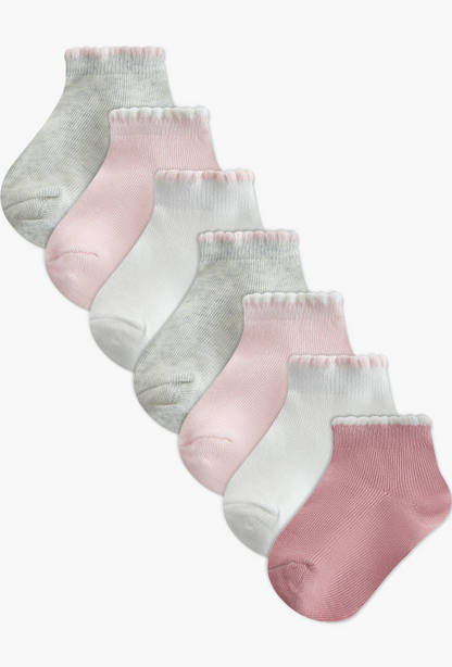 Pack of 7 Juniors Baby Girls Socks Quarter Length-undefined-image-1