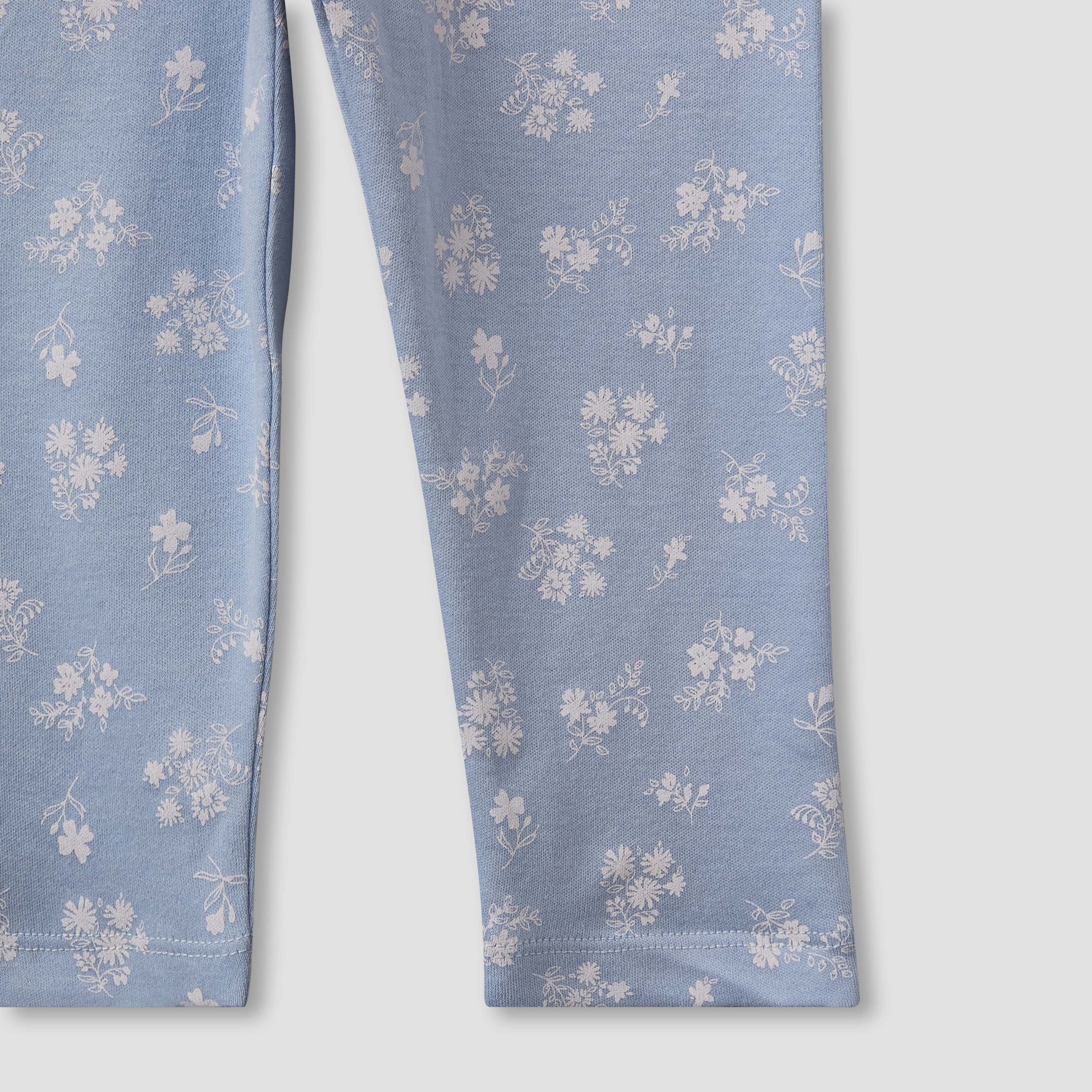 Juniors Cotton Round Neck Long Sleeve Pyjama Set with Floral Print