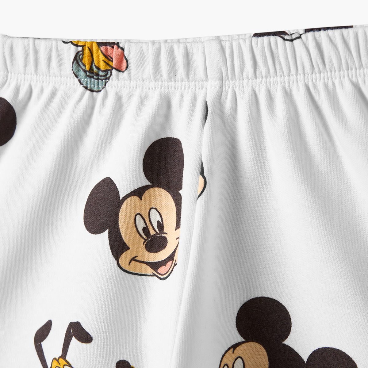 Disney Crew Neck Short Sleeves T-shirt and Shorts Set with Mickey Mouse and Pluto Print