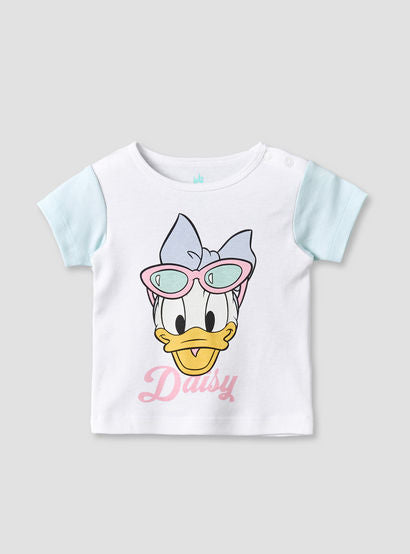 Disney Crew Neck Short Sleeve T-shirt and Shorts Set with Daisy Duck Print-baby-girls-clothing-setsandcoords-image-3