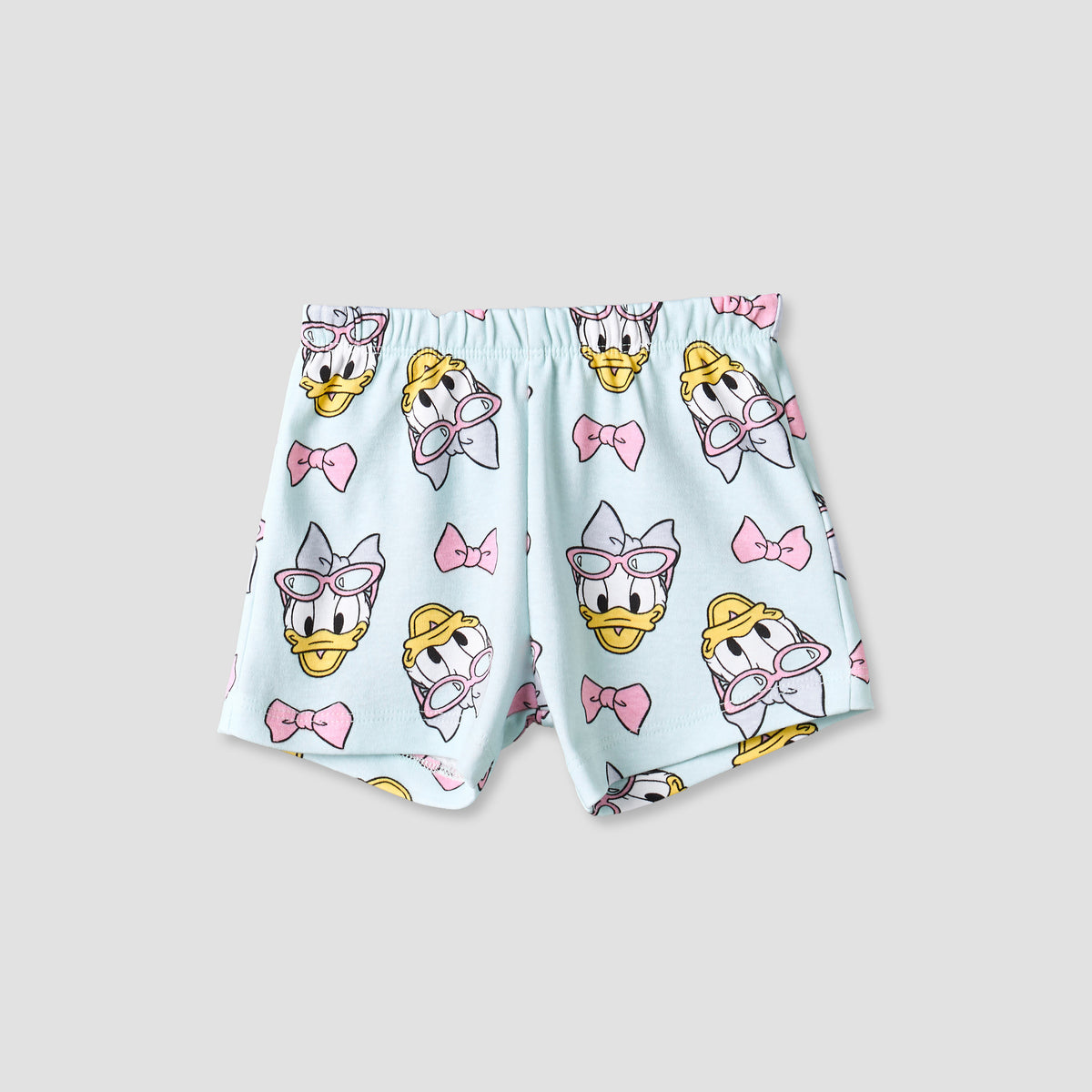 Disney Crew Neck Short Sleeve T-shirt and Shorts Set with Daisy Duck Print