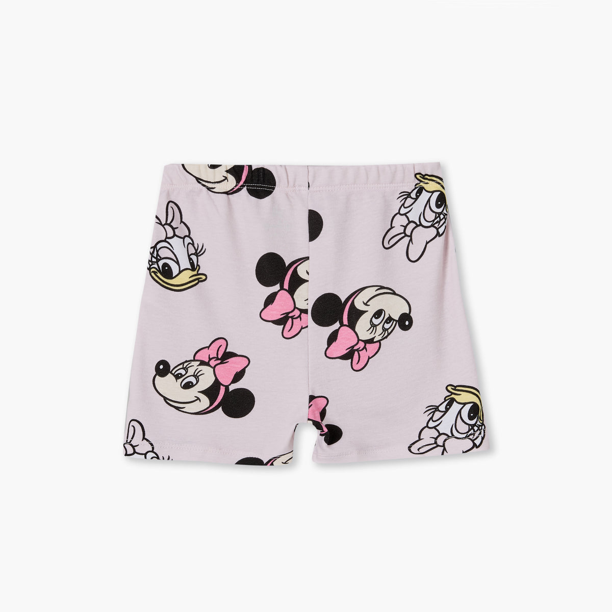 Disney Round Neck Short Sleeves T-shirt and Shorts Set with Minnie Mouse Print