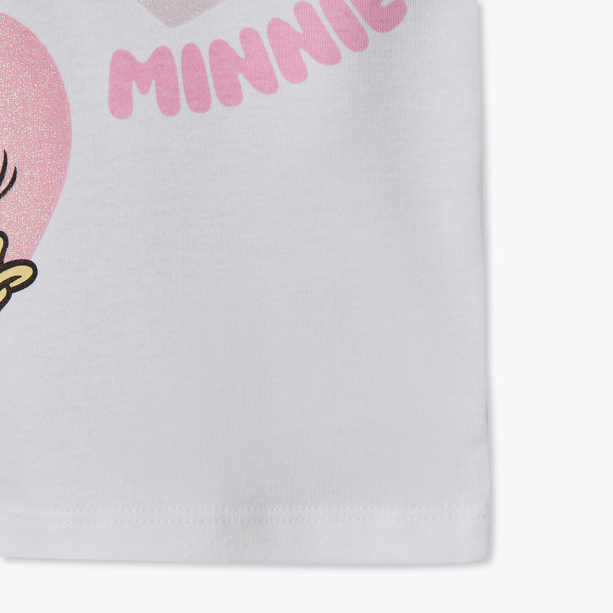 Disney Round Neck Short Sleeves T-shirt and Shorts Set with Minnie Mouse Print