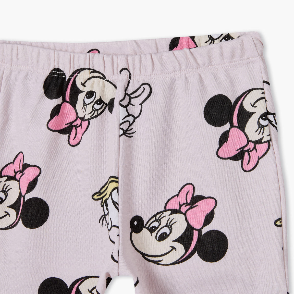 Disney Round Neck Short Sleeves T-shirt and Shorts Set with Minnie Mouse Print