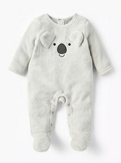 Juniors Applique Detail Closed Feet Sleepsuit with Long Sleeves and Button Closure-baby-girls-clothing-nightwear-sleepsuits-image-1