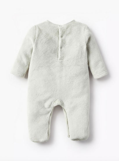 Juniors Applique Detail Closed Feet Sleepsuit with Long Sleeves and Button Closure-baby-girls-clothing-nightwear-sleepsuits-image-2