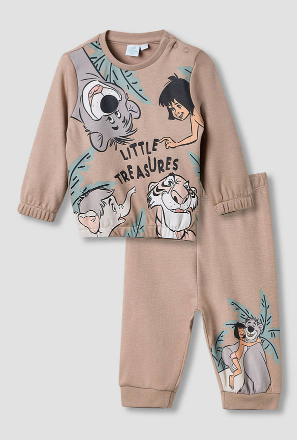 Juniors Cotton Round Neck Long Sleeves Pyjama Set with Jungle Book Print