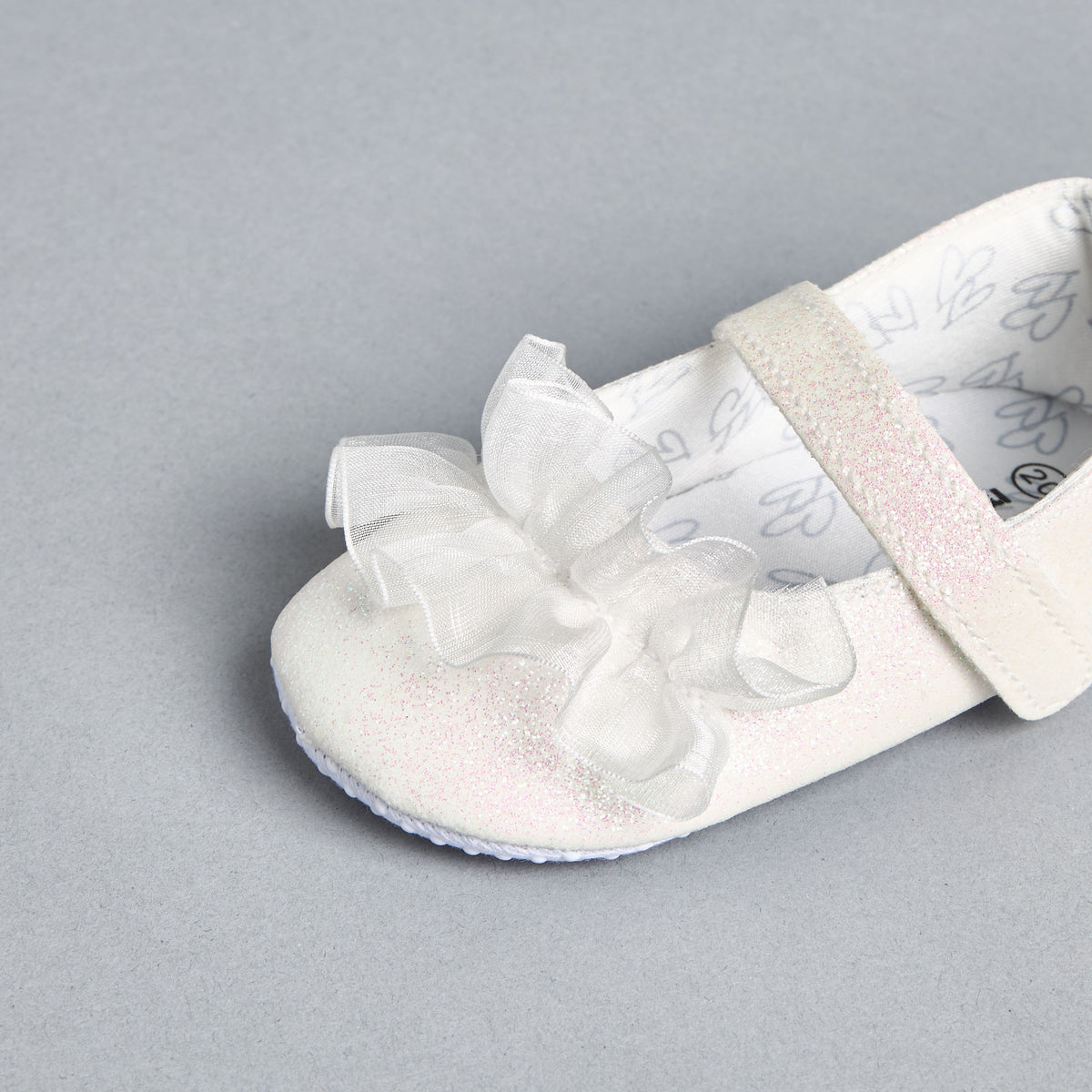 Embellished Frill Detail Booties with Hook and Loop Closure
