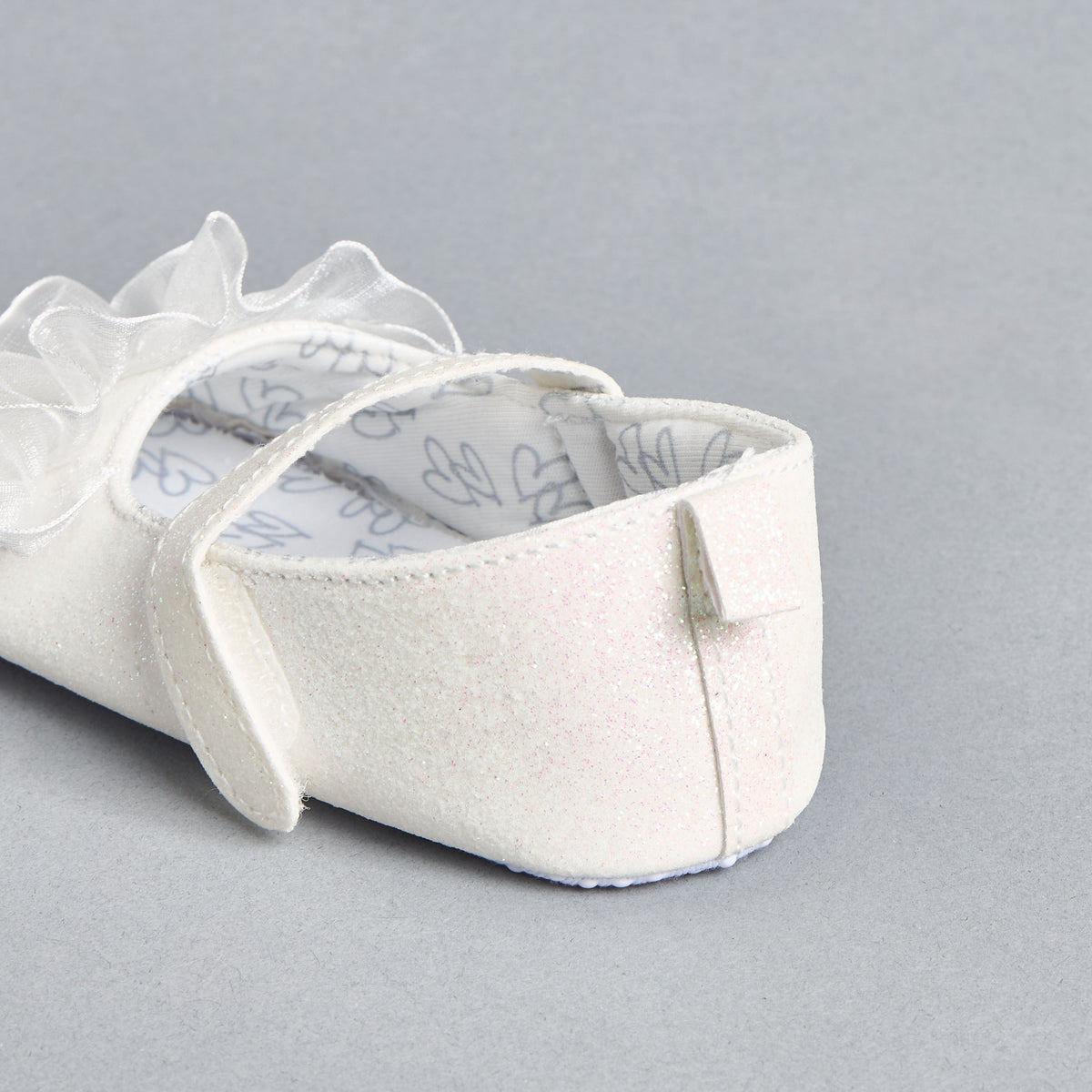 Embellished Frill Detail Booties with Hook and Loop Closure