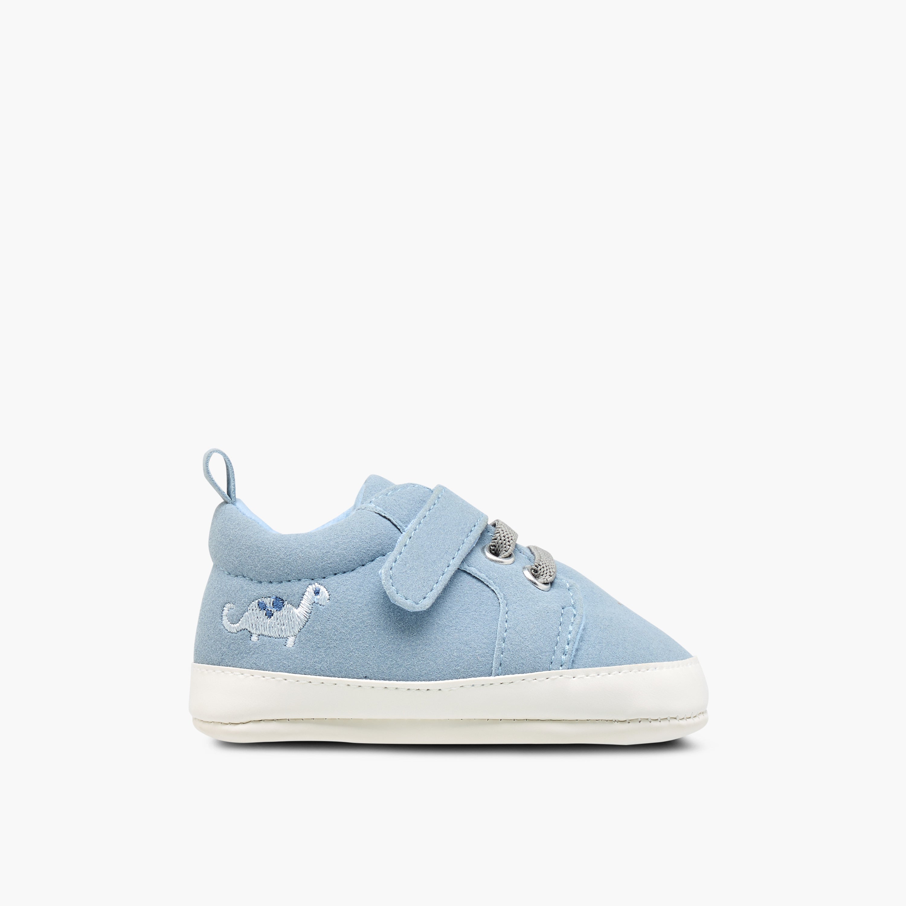 Juniors Dinosaur Embroidered Booties with Hook and Loop Closure