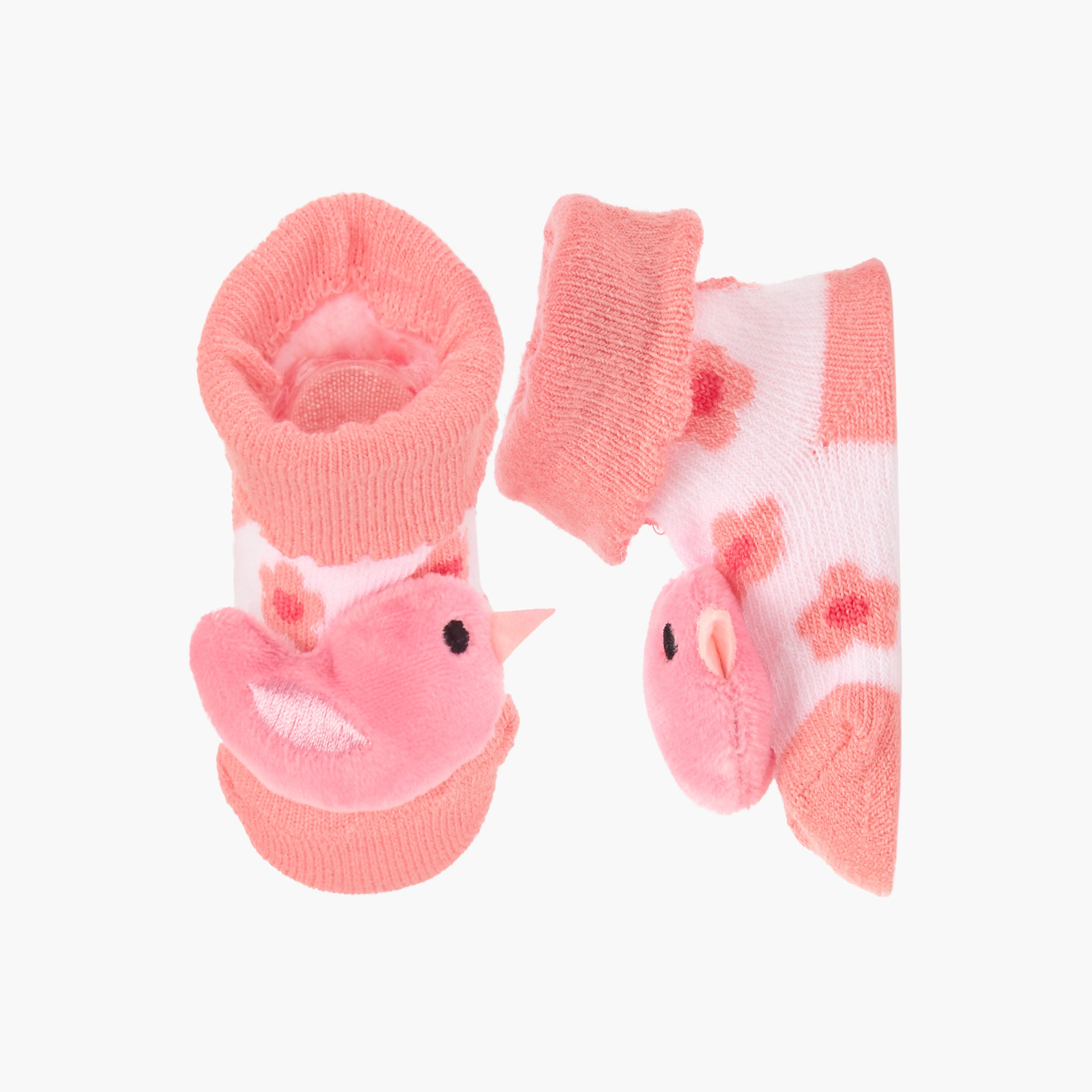 Juniors Applique Detail Slip-On Booties - Pink / 0-6 mths