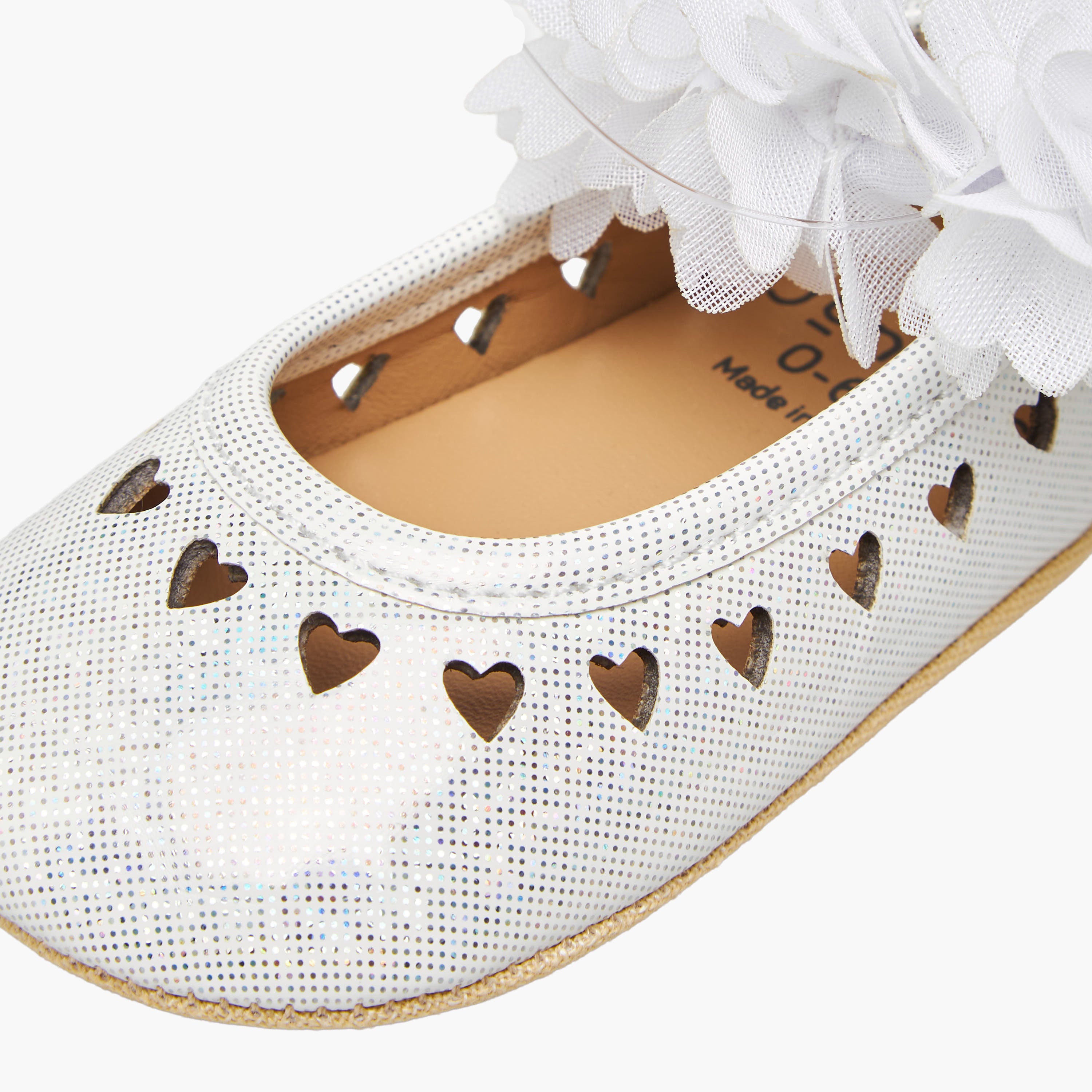 Juniors Booties with Elastic Strap, Floral Accent