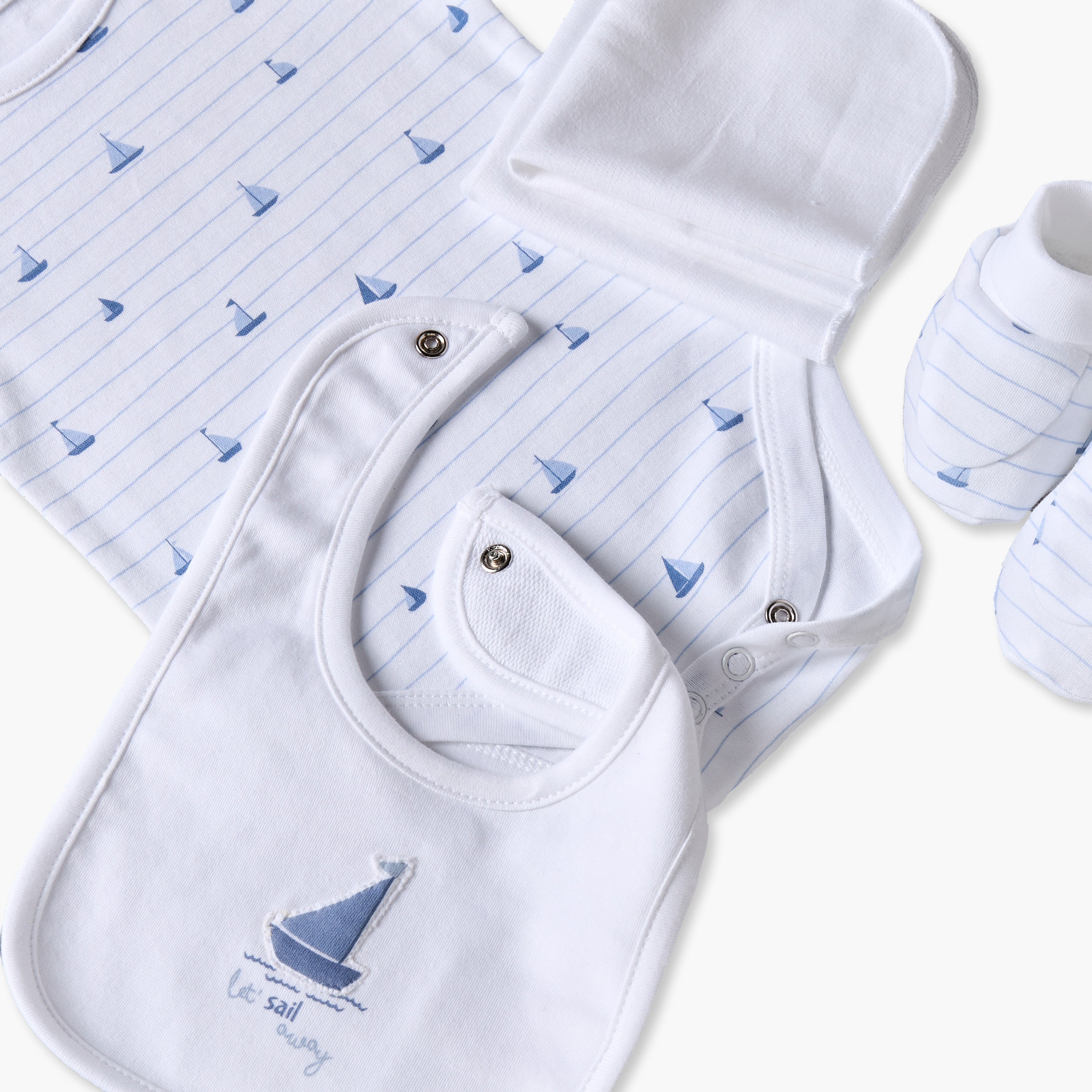 Set of 9 Juniors Clothing Gift Set with Sail Boat Print