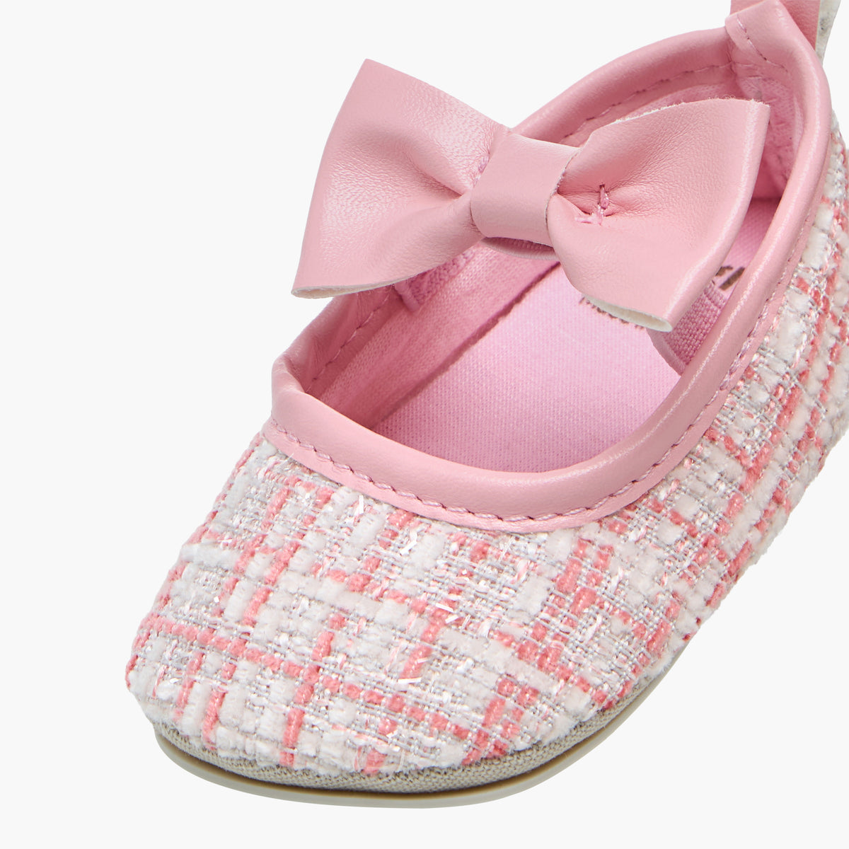 Giggles Girls Booties with Checked Print - Polyester
