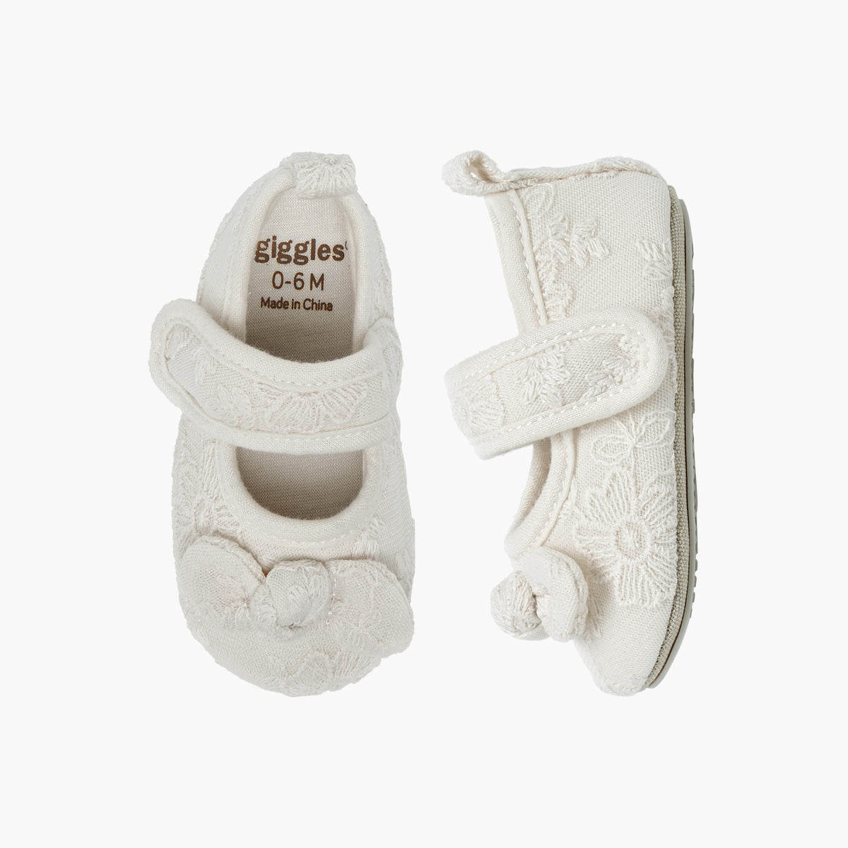 Giggles Girls Booties with Embroidery - Polyester