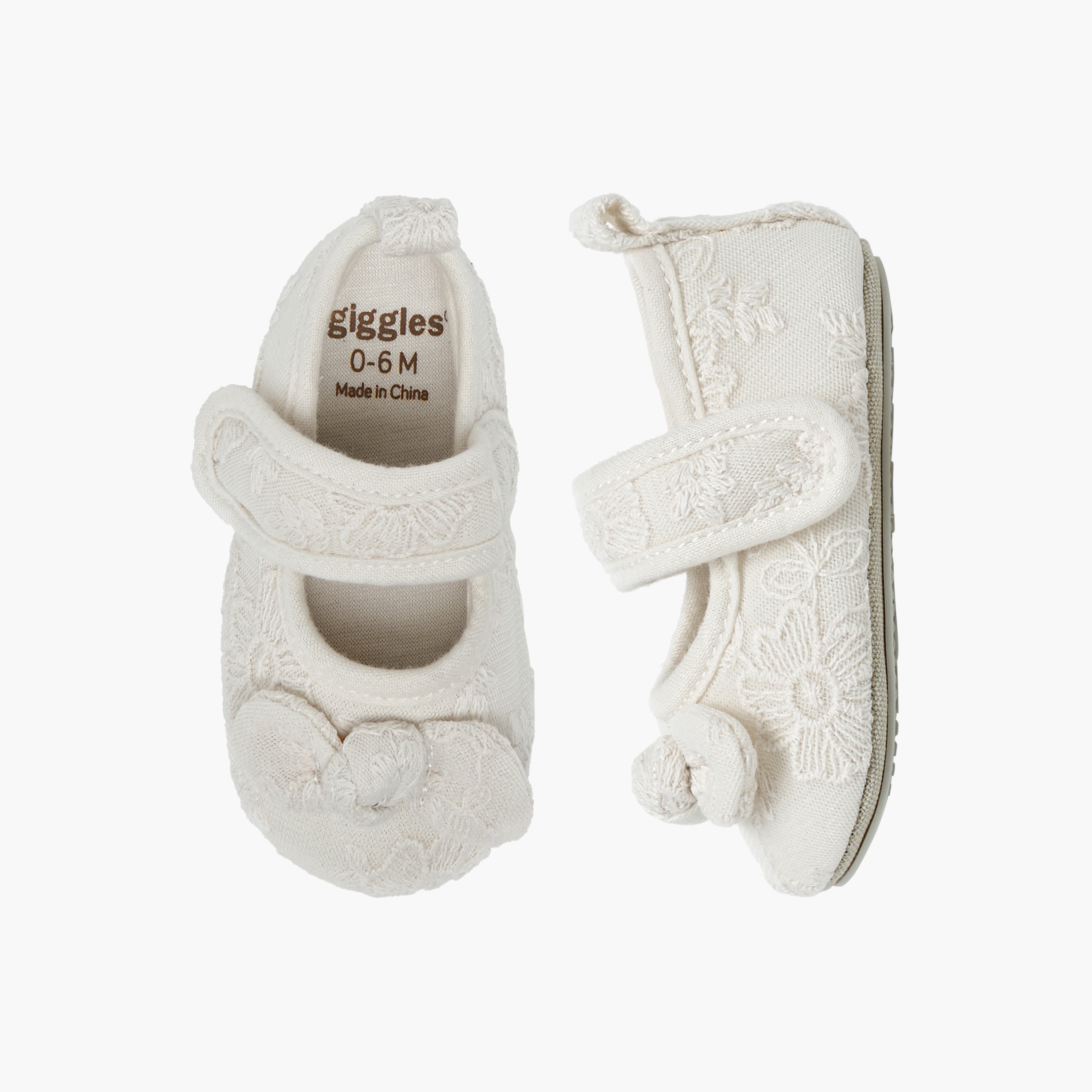Giggles Girls Booties with Embroidery - Polyester