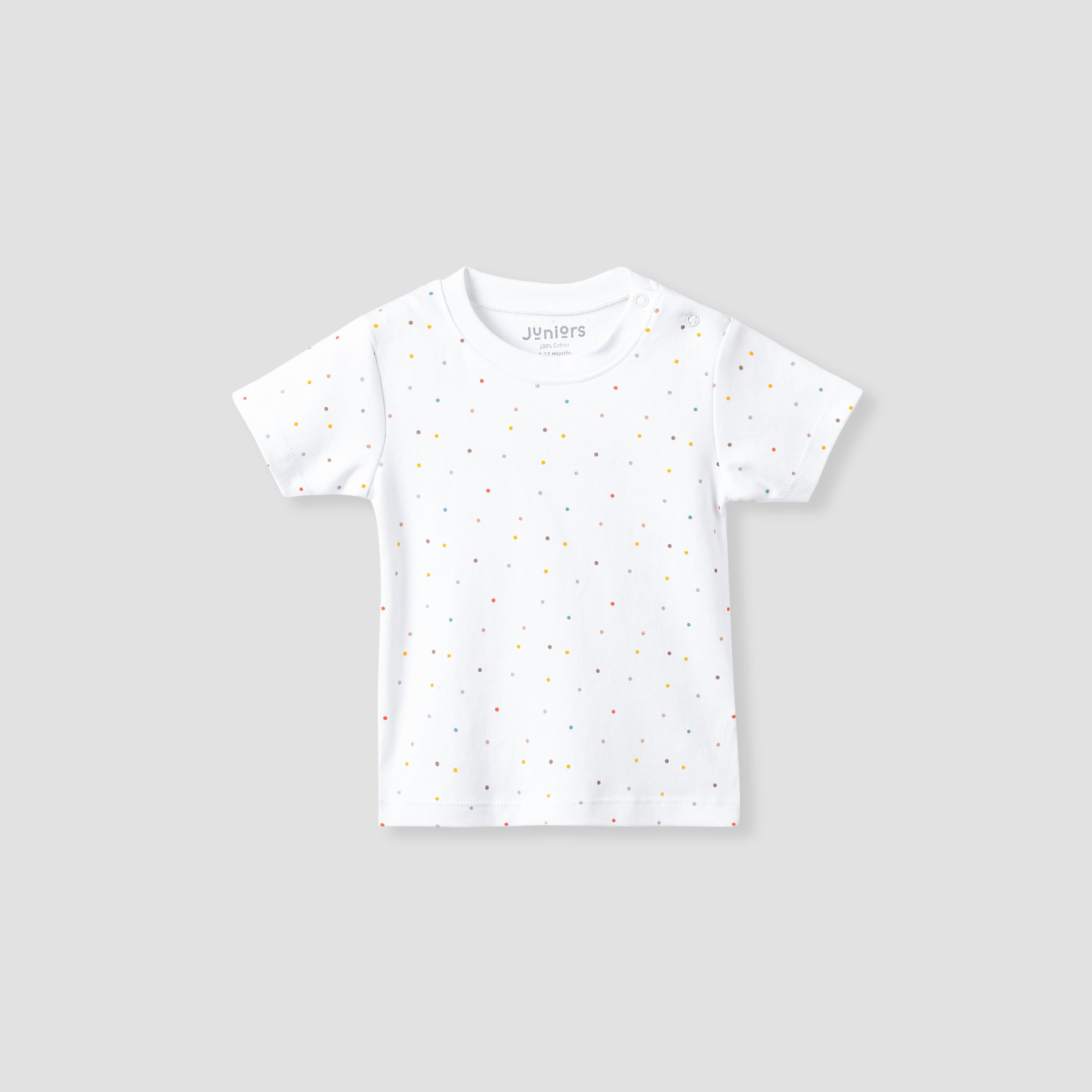 Juniors Round Neck Short Sleeve T-shirt and Dungaree Set with Duck Print
