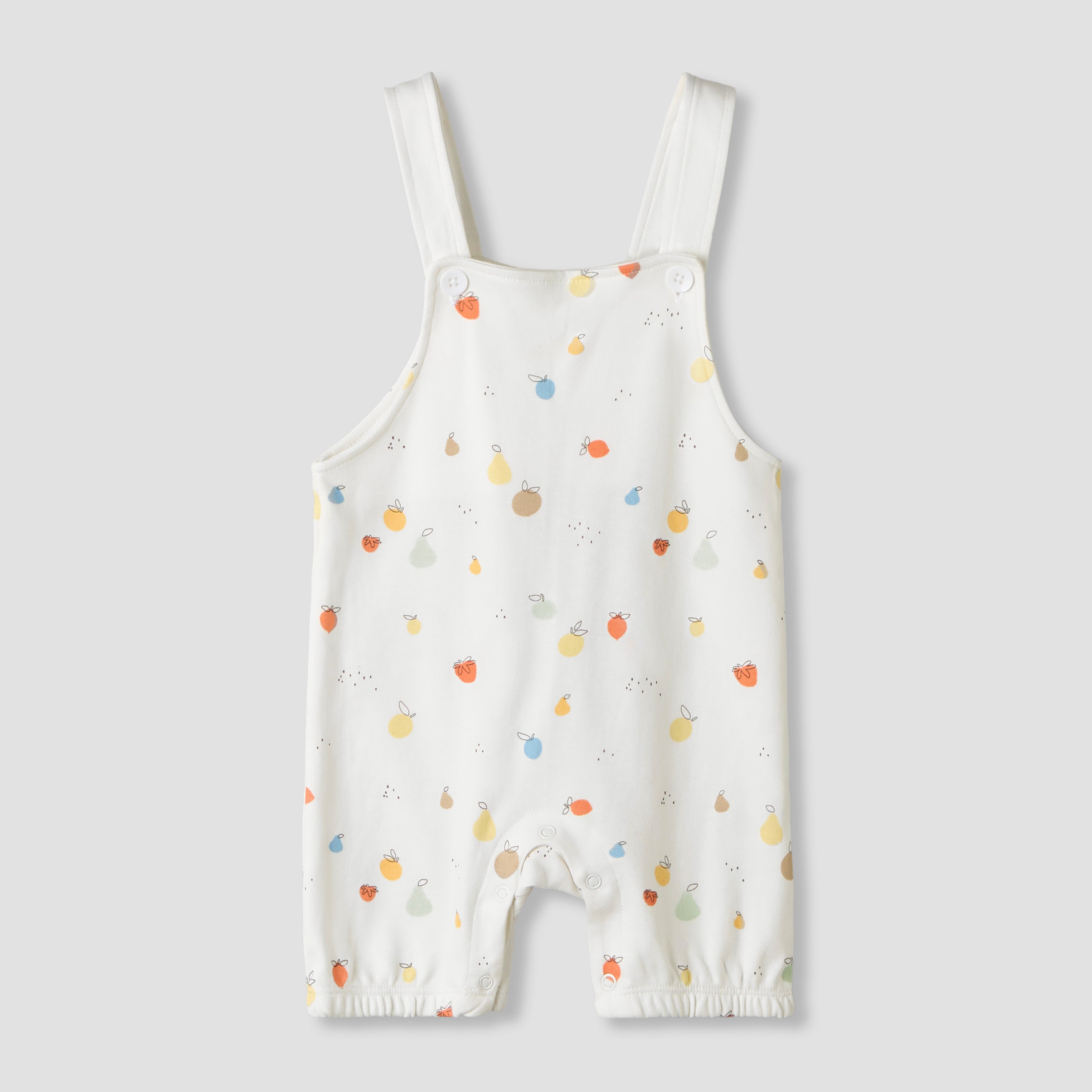 Juniors Short Sleeves T-shirt and Dungaree Set with Fruit Print