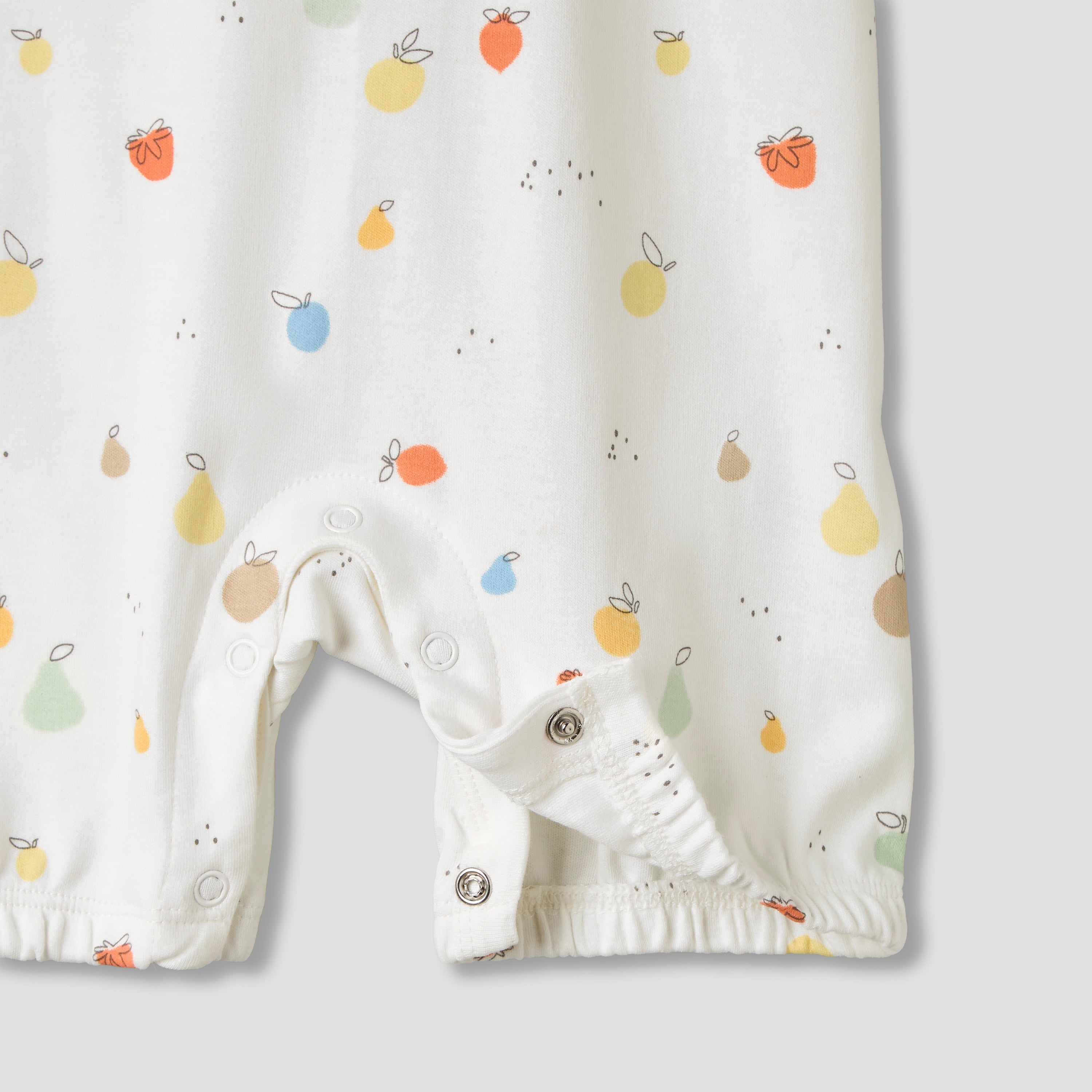Juniors Short Sleeves T-shirt and Dungaree Set with Fruit Print