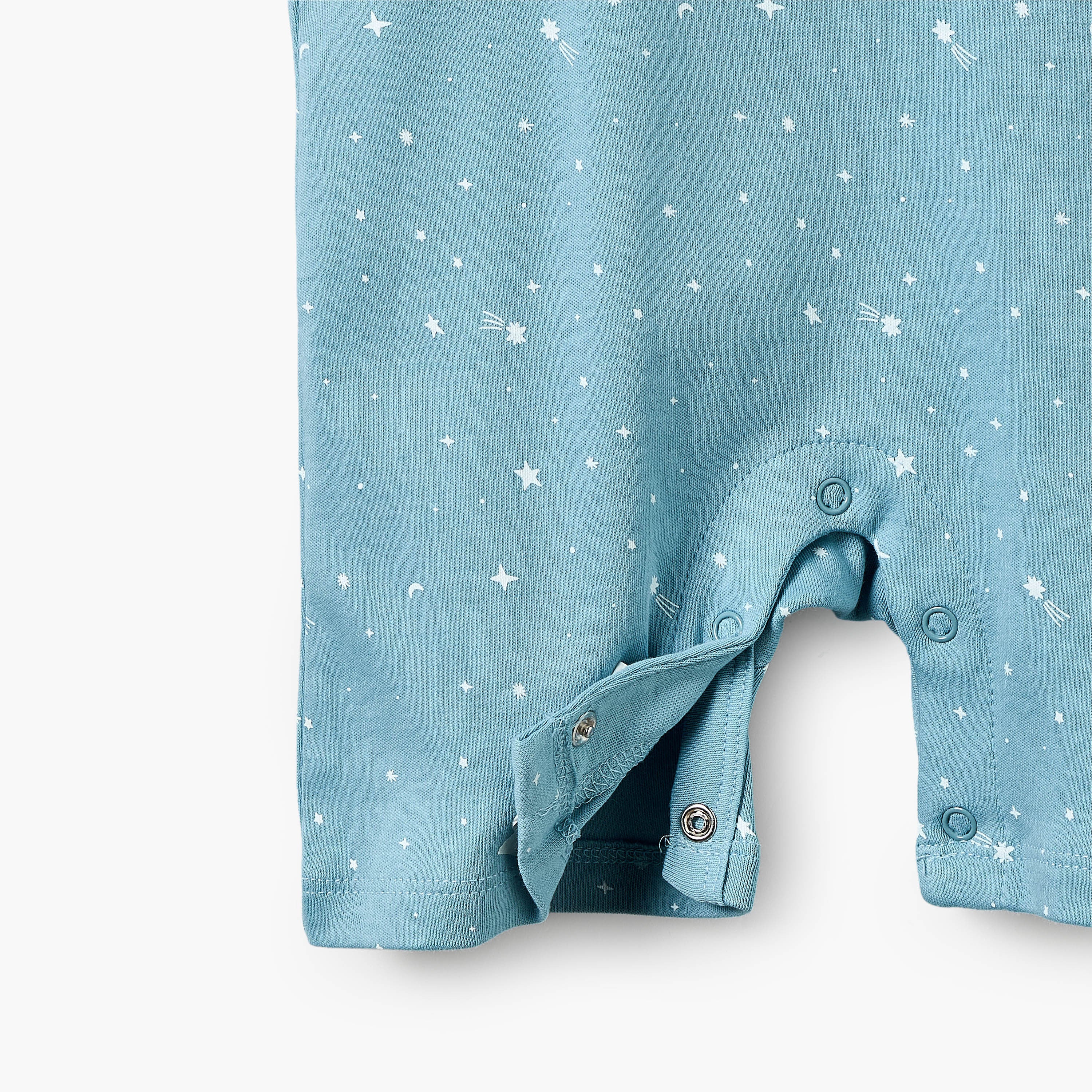 Juniors Crew Neck Short Sleeves T-shirt and Dungaree Set with Star Print