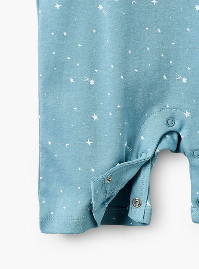 Juniors Crew Neck Short Sleeves T-shirt and Dungaree Set with Star Print-baby-boys-clothing-setsandcoords-image-7
