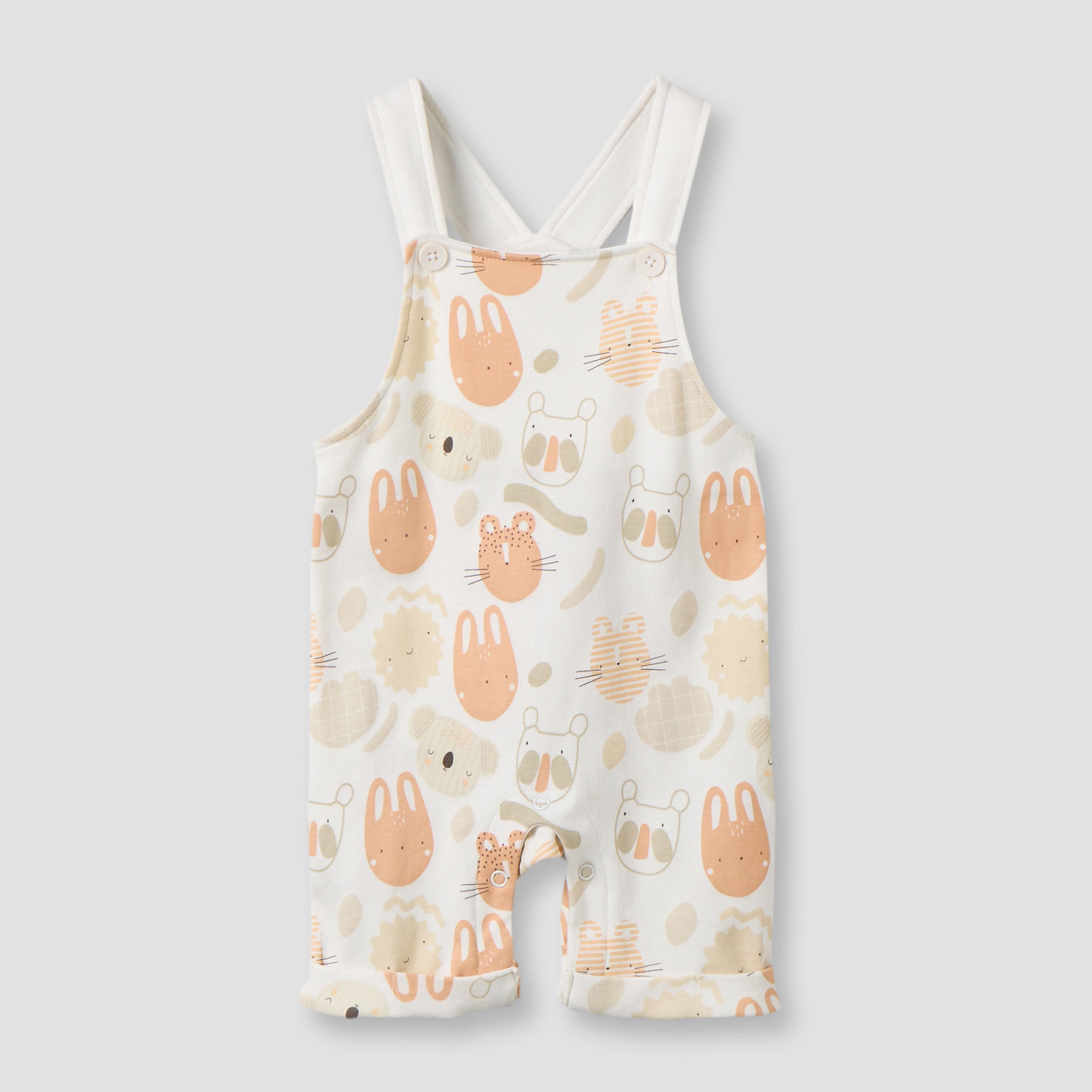 Juniors Crew Neck Short Sleeves T-shirt and Dungaree Set with Snap Button Closure