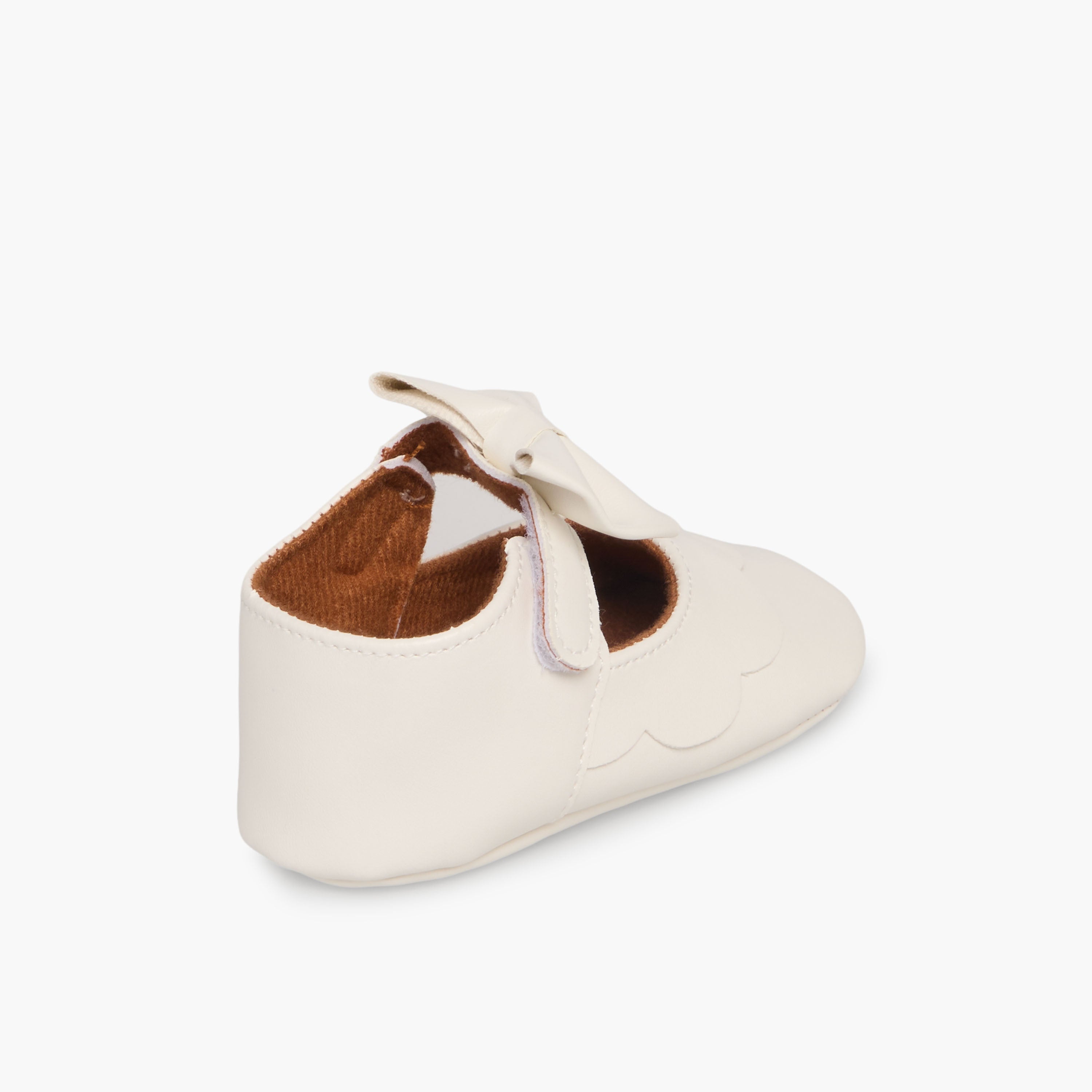 Juniors Booties with Hook and Loop Closure, Bow Accent