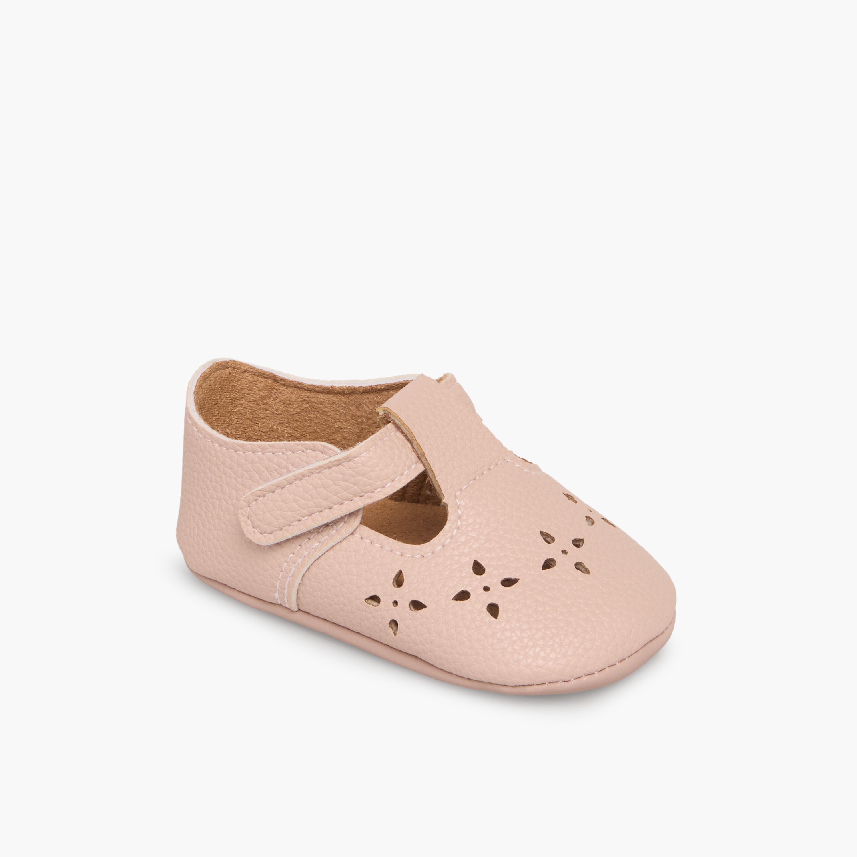 Juniors Booties with Hook and Loop Closure, Perforated Design