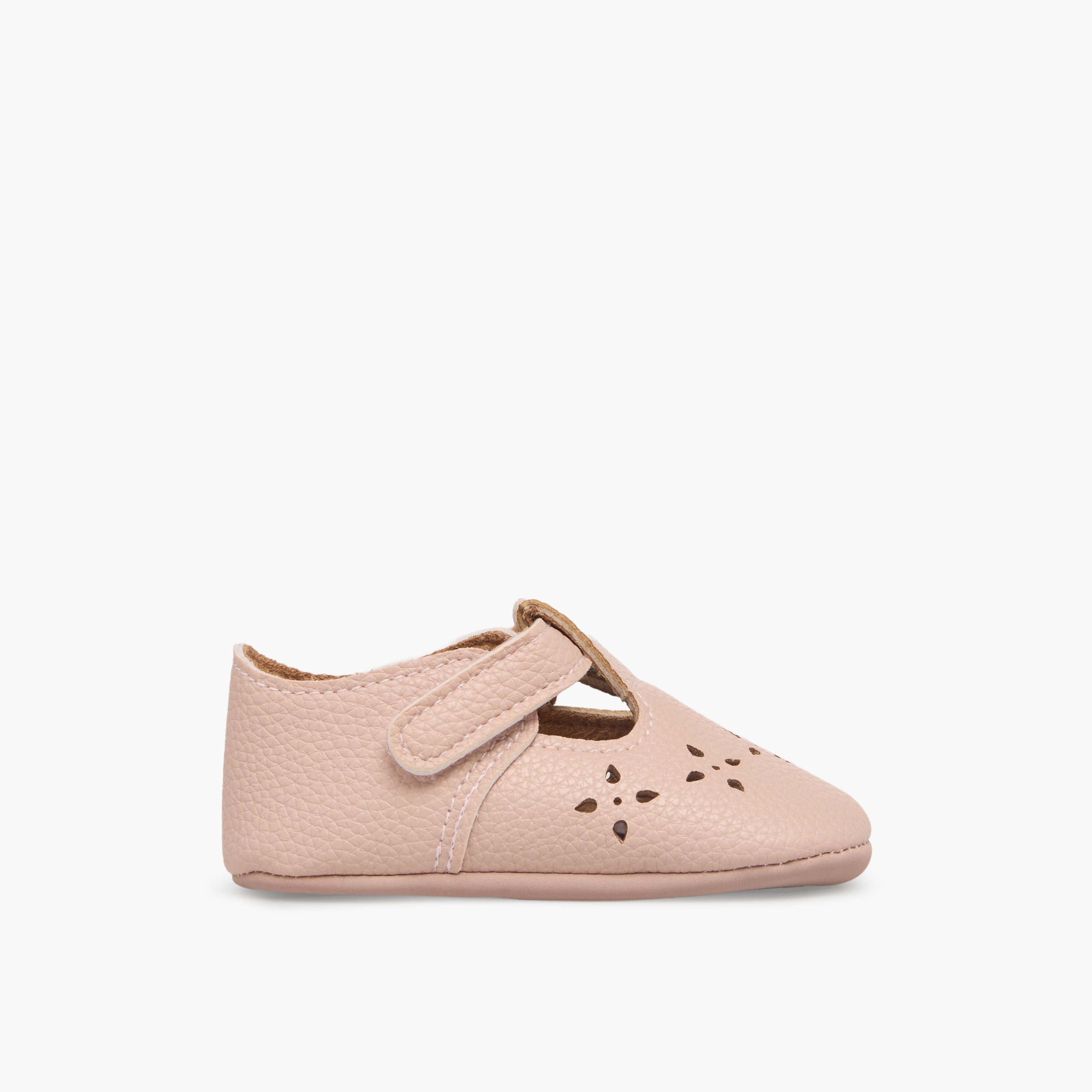 Juniors Booties with Hook and Loop Closure, Perforated Design