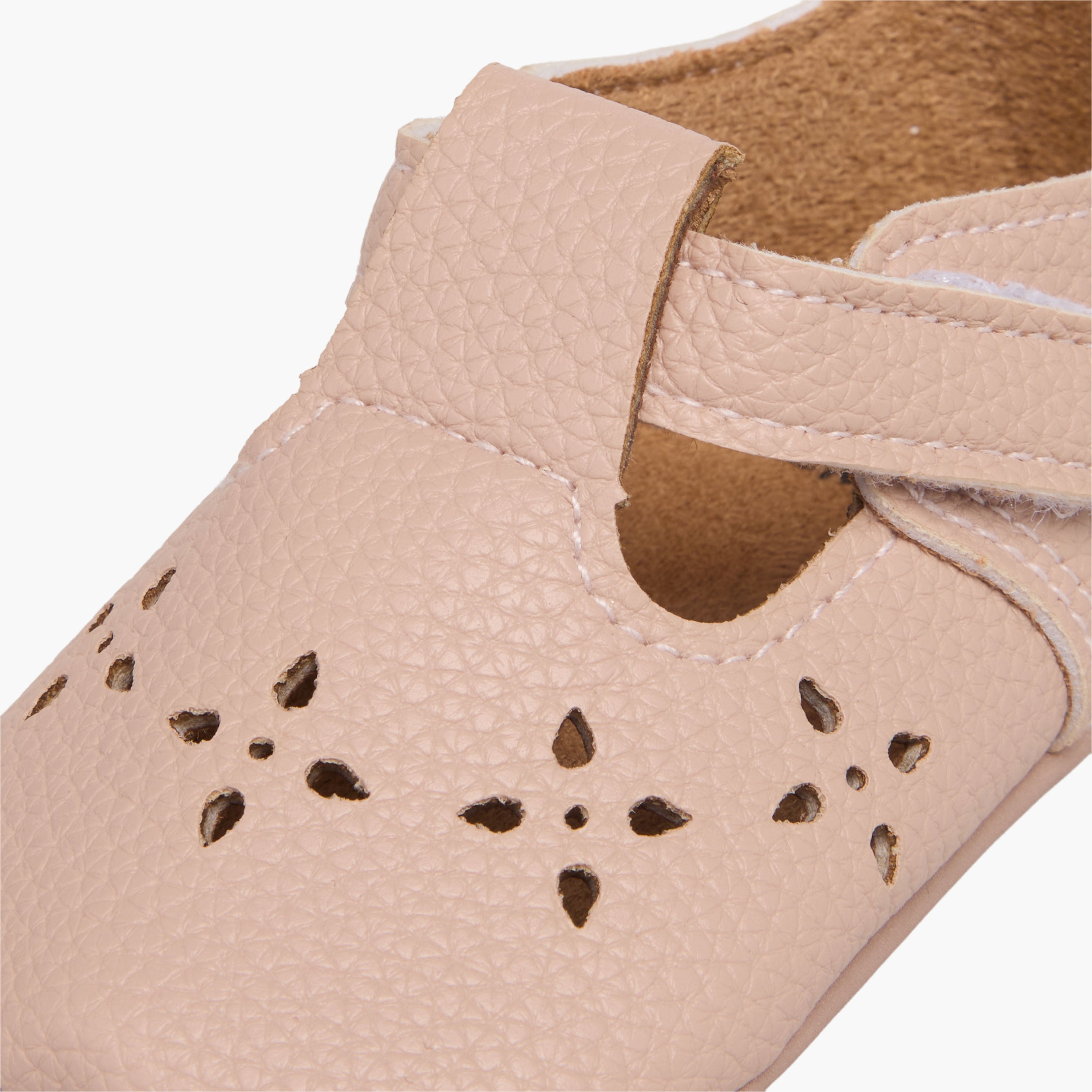 Juniors Booties with Hook and Loop Closure, Perforated Design