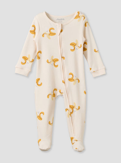 Juniors Cotton Crew Neck Long Sleeves Sleepsuit with Zip Closure-baby-girls-clothing-nightwear-sleepsuits-image-2