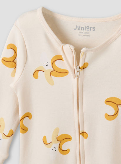 Juniors Cotton Crew Neck Long Sleeves Sleepsuit with Zip Closure-baby-girls-clothing-nightwear-sleepsuits-image-4