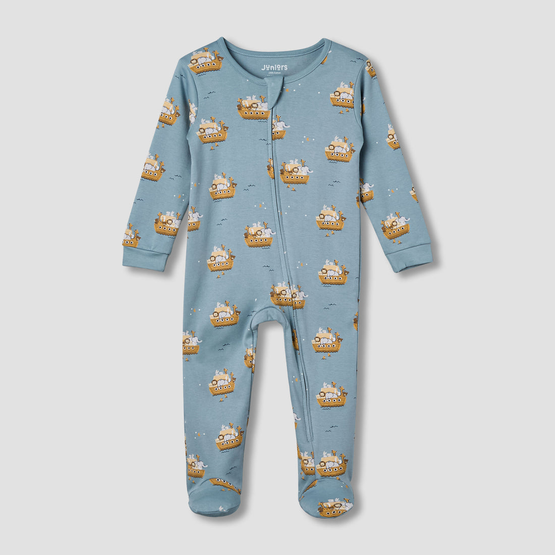 Juniors Cotton Round Neck Long Sleeves Sleepsuit with Print
