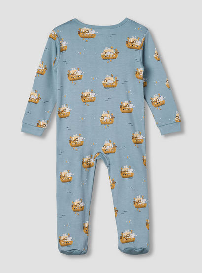 Juniors Cotton Round Neck Long Sleeves Sleepsuit with Print-baby-boys-clothing-nightwear-sleepsuits-image-3