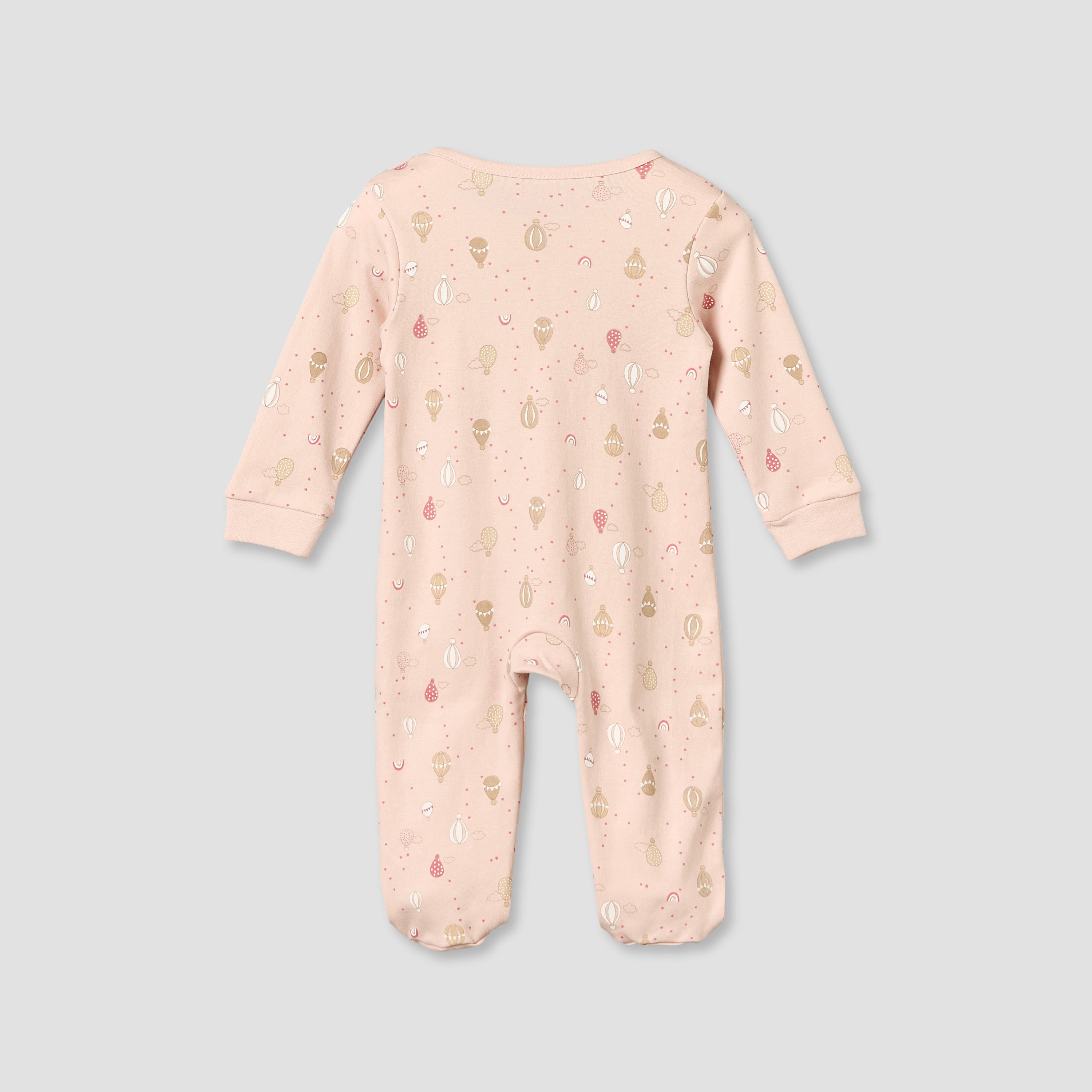 Juniors Cotton Crew Neck Long Sleeves Sleepsuit with Hot Air Balloon Print