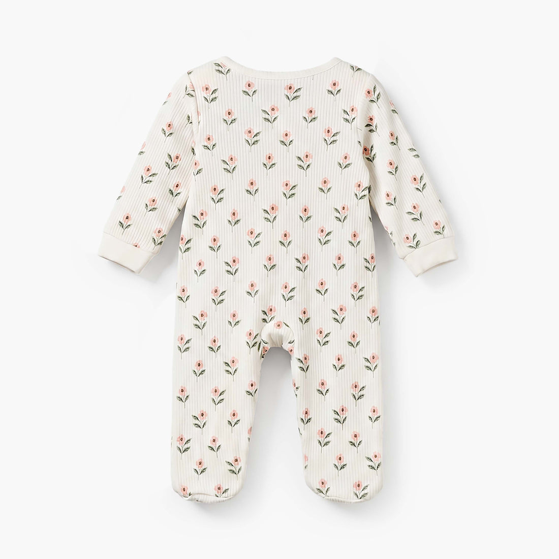 Juniors Cotton Round Neck Long Sleeves Sleepsuit with Floral Print
