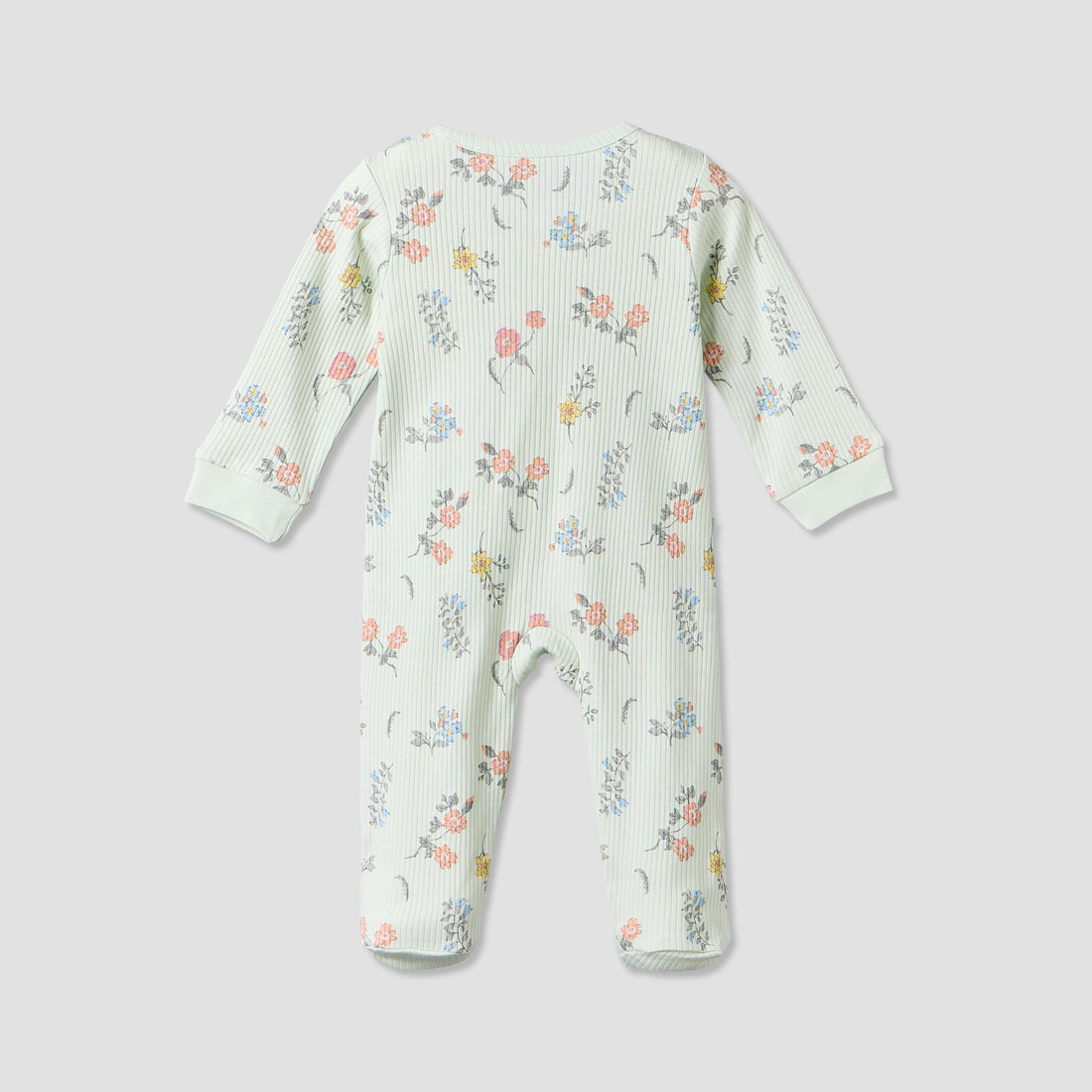 Juniors Cotton Crew Neck Long Sleeves Sleepsuit with Floral Print