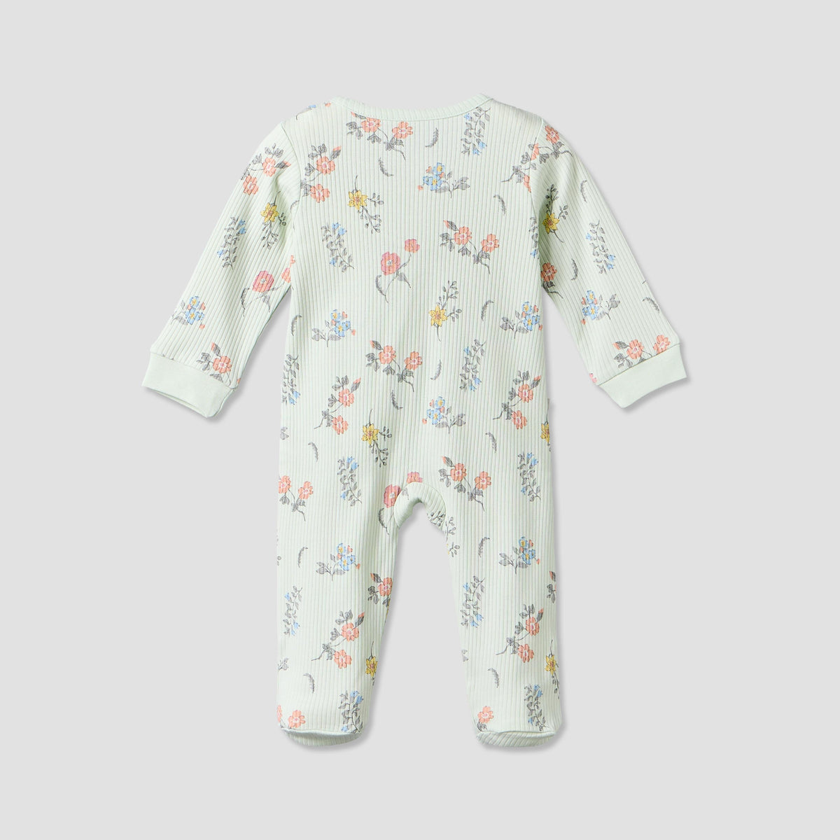 Juniors Cotton Crew Neck Long Sleeves Sleepsuit with Floral Print