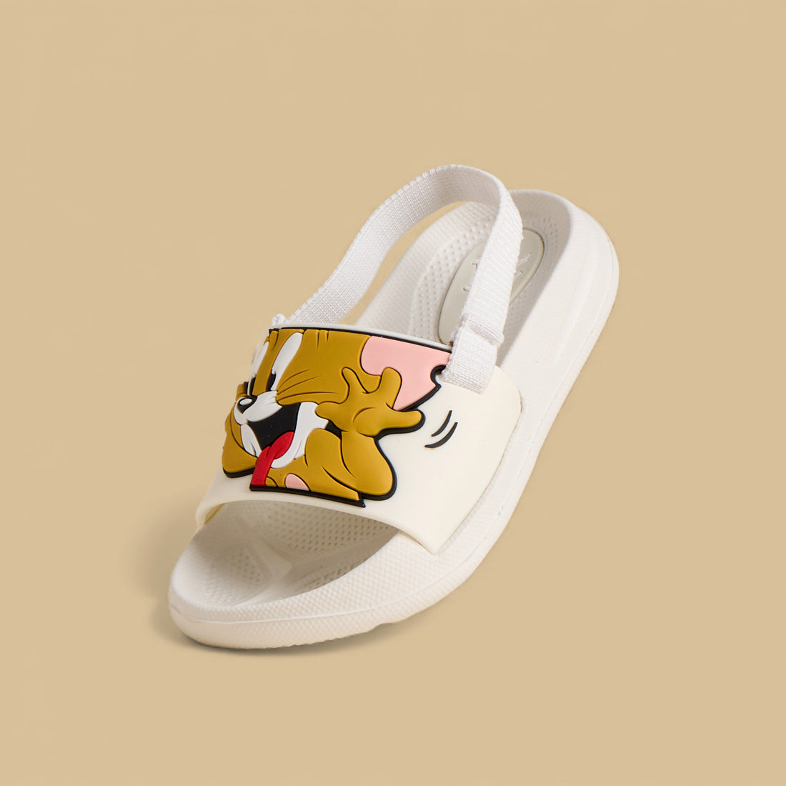 Tom and Jerry Embossed Slides with Elastic Strap