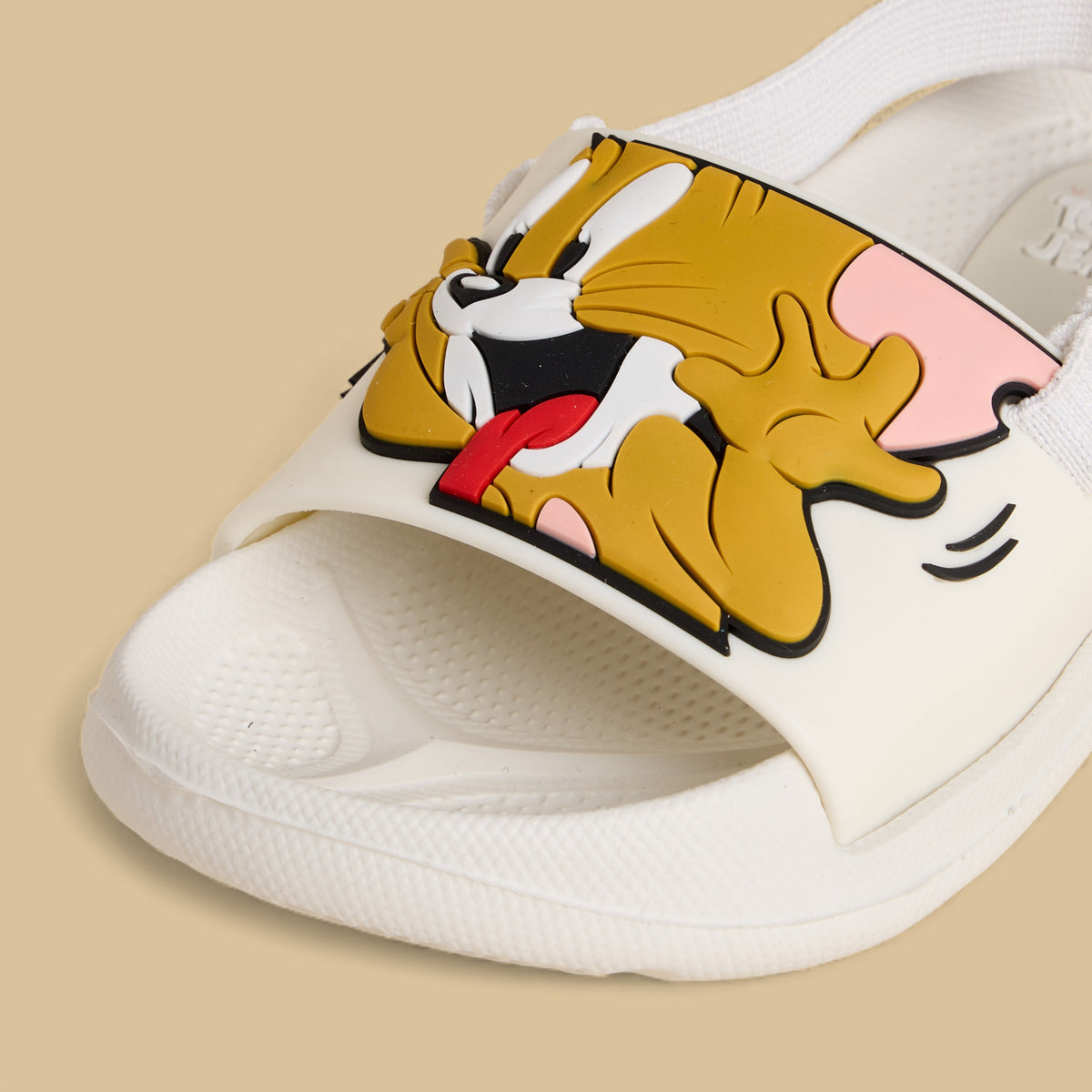 Tom and Jerry Embossed Slides with Elastic Strap