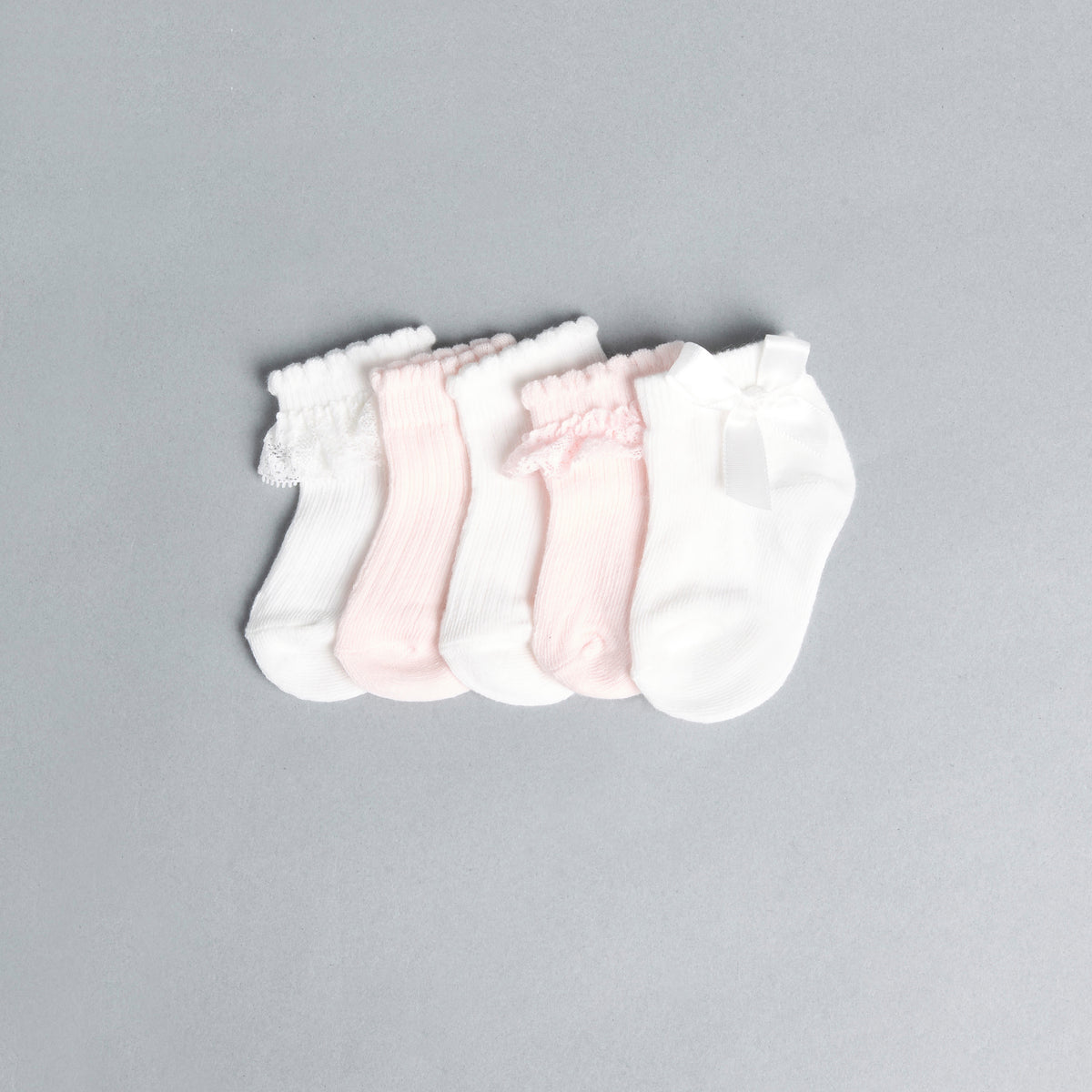 Pack of 5 - Bow Embellished Ankle Length Socks