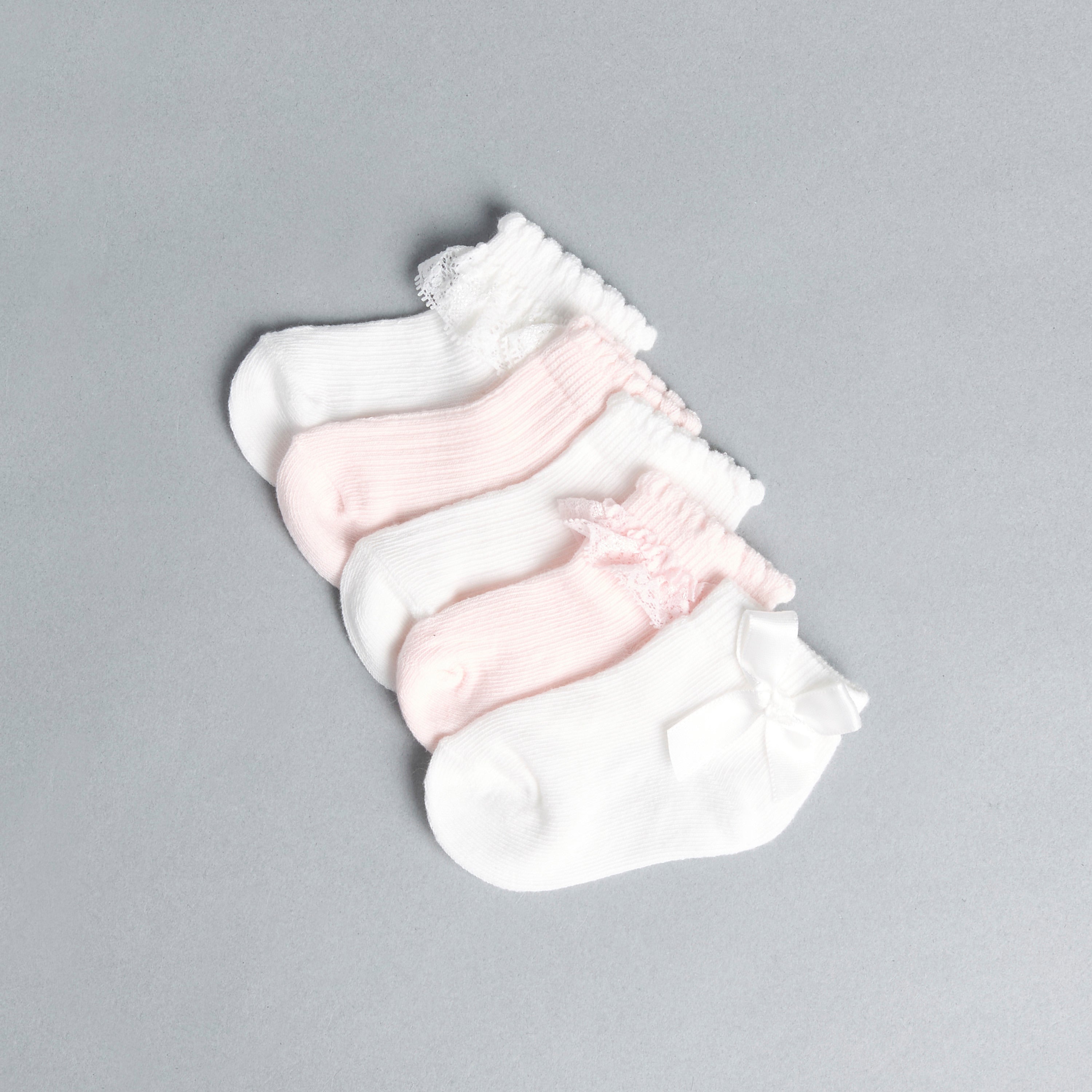 Pack of 5 - Bow Embellished Ankle Length Socks