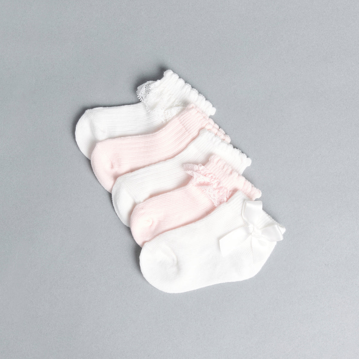 Pack of 5 - Bow Embellished Ankle Length Socks