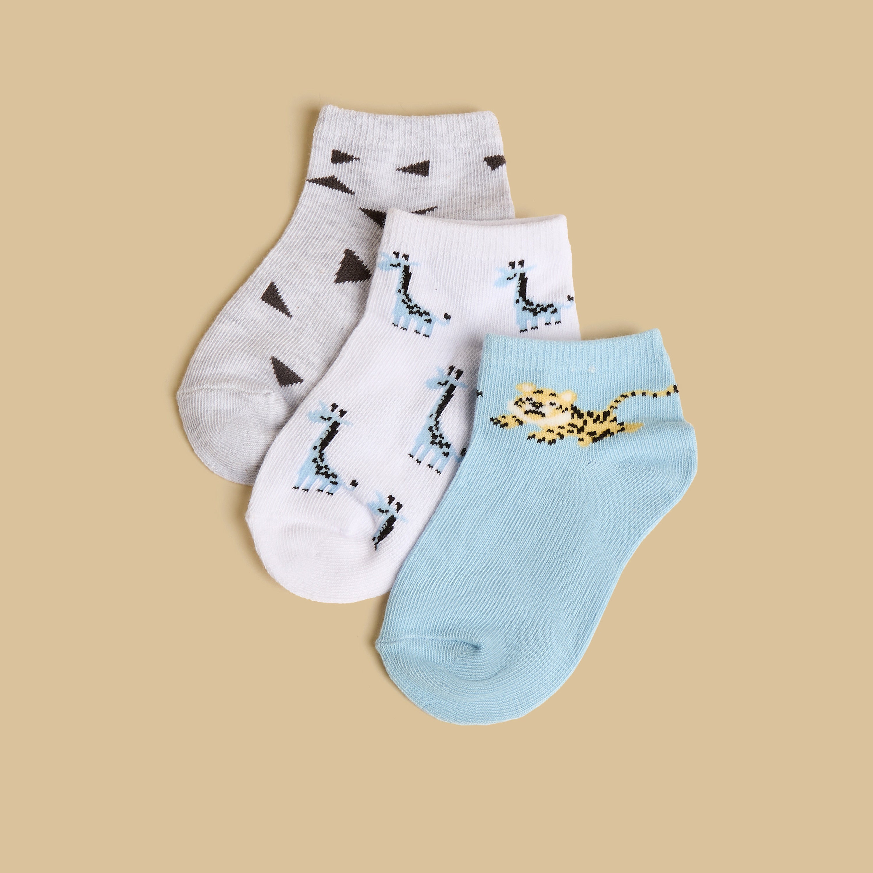 Pack of 3 - Printed Ankle Length Socks