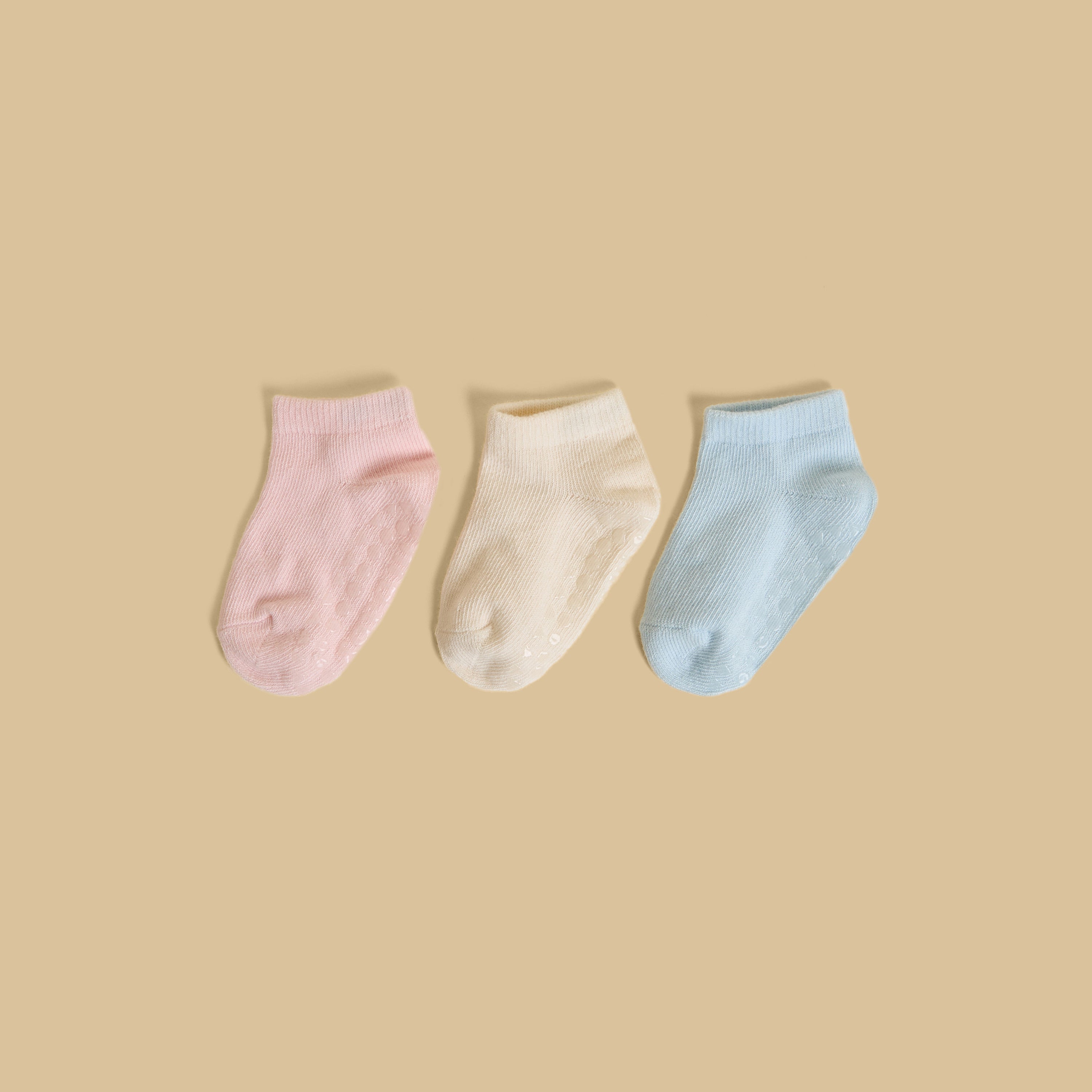 Pack of 3 - Anti-Skid Ankle Length Socks - Multicolour / 15-16