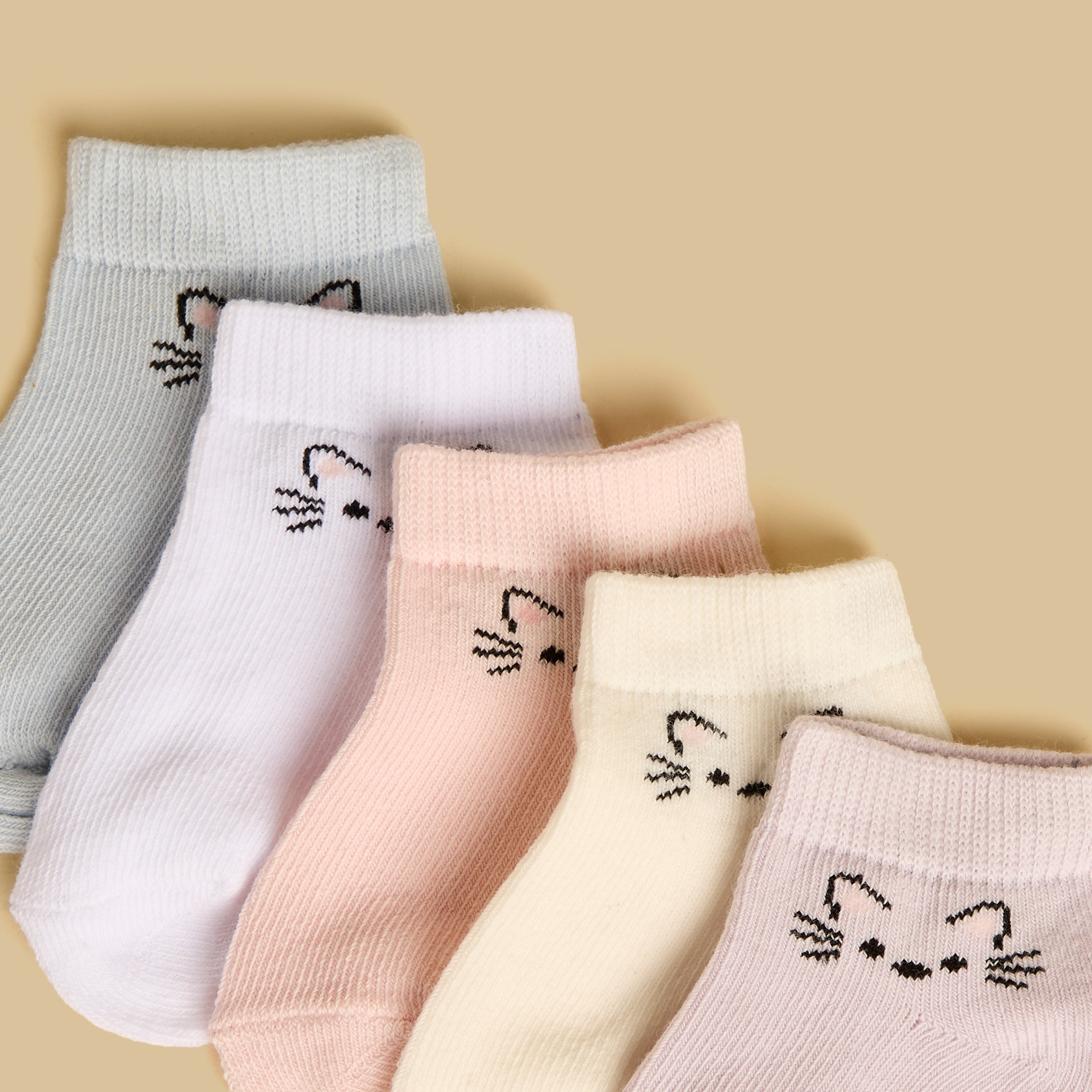 Pack of 5 - Printed Ankle Length Anti-Skid Socks