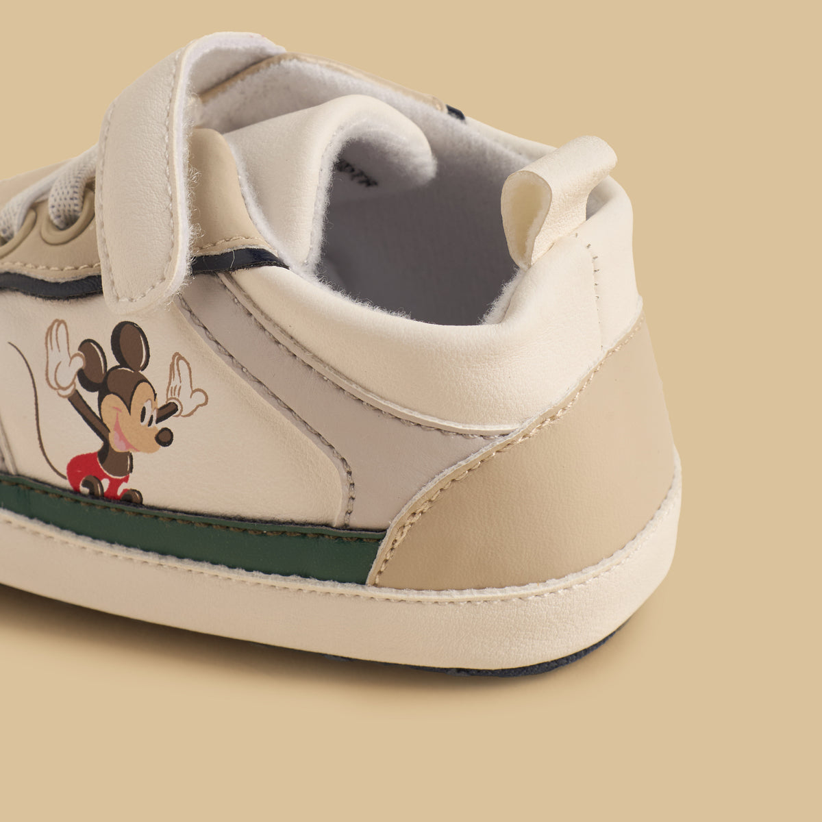 Mickey Mouse Print Booties with Hook and Loop Closure