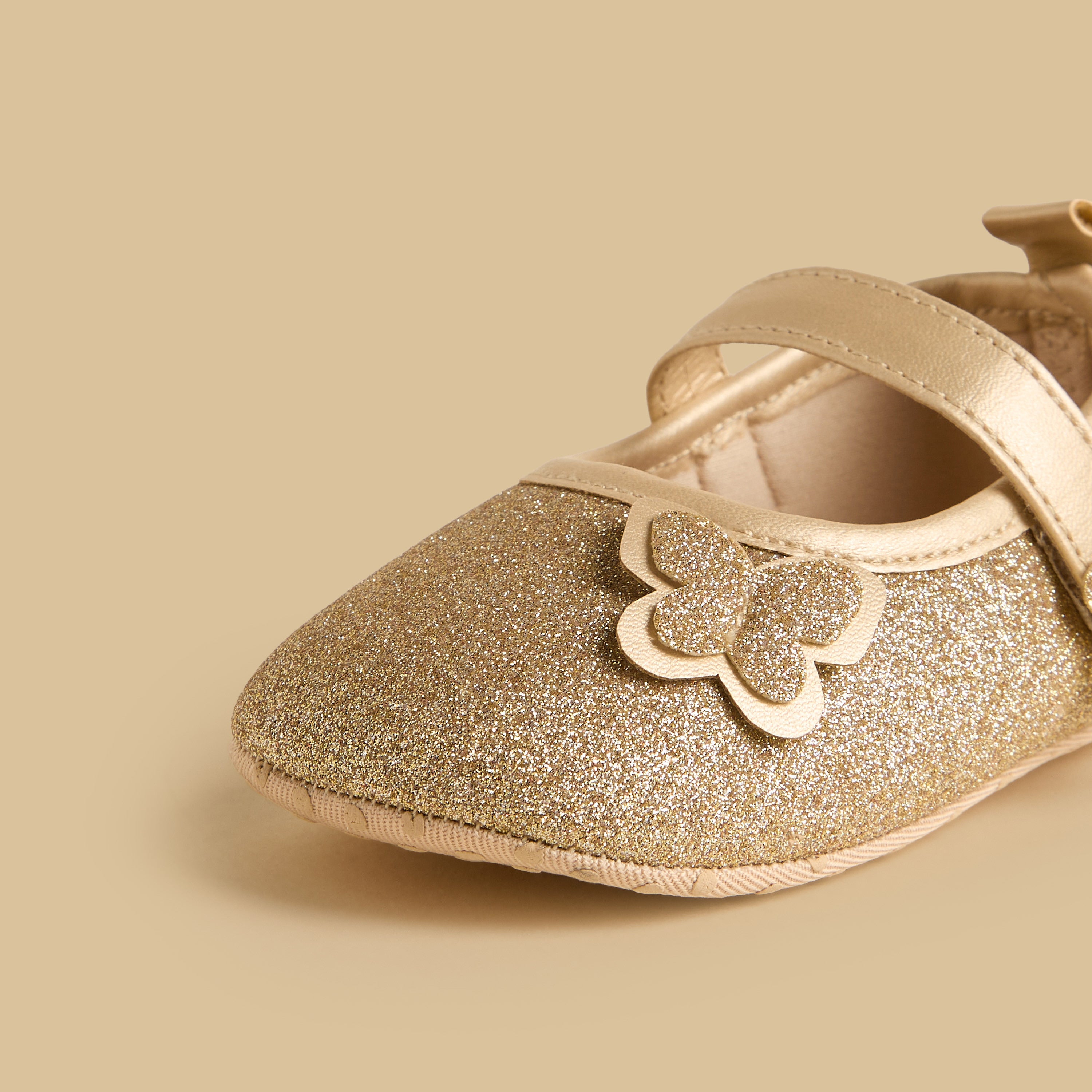 Butterfly Accent Booties with Hook and Loop Closure