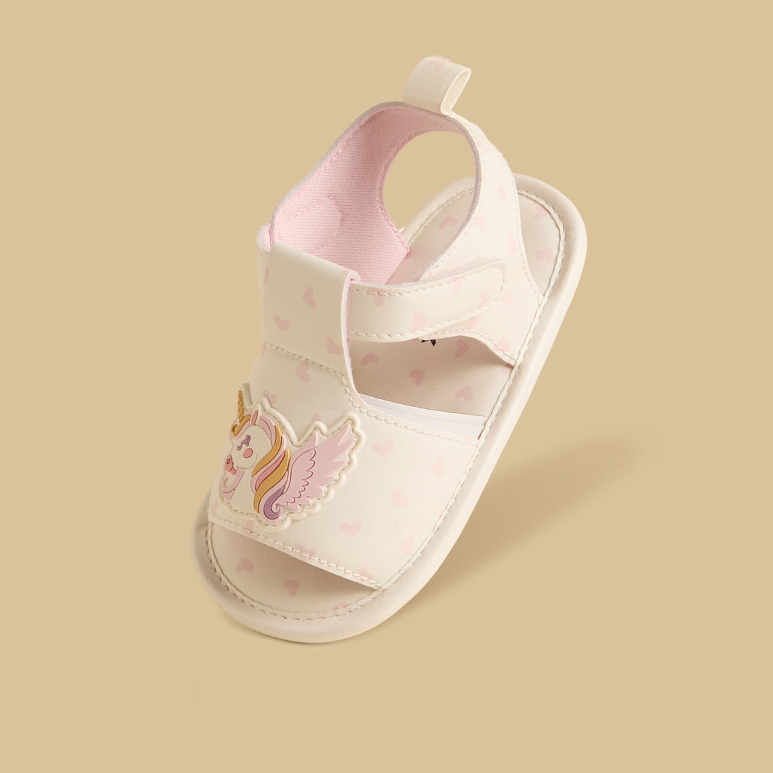 Unicorn Applique Booties with Hook and Loop Closure