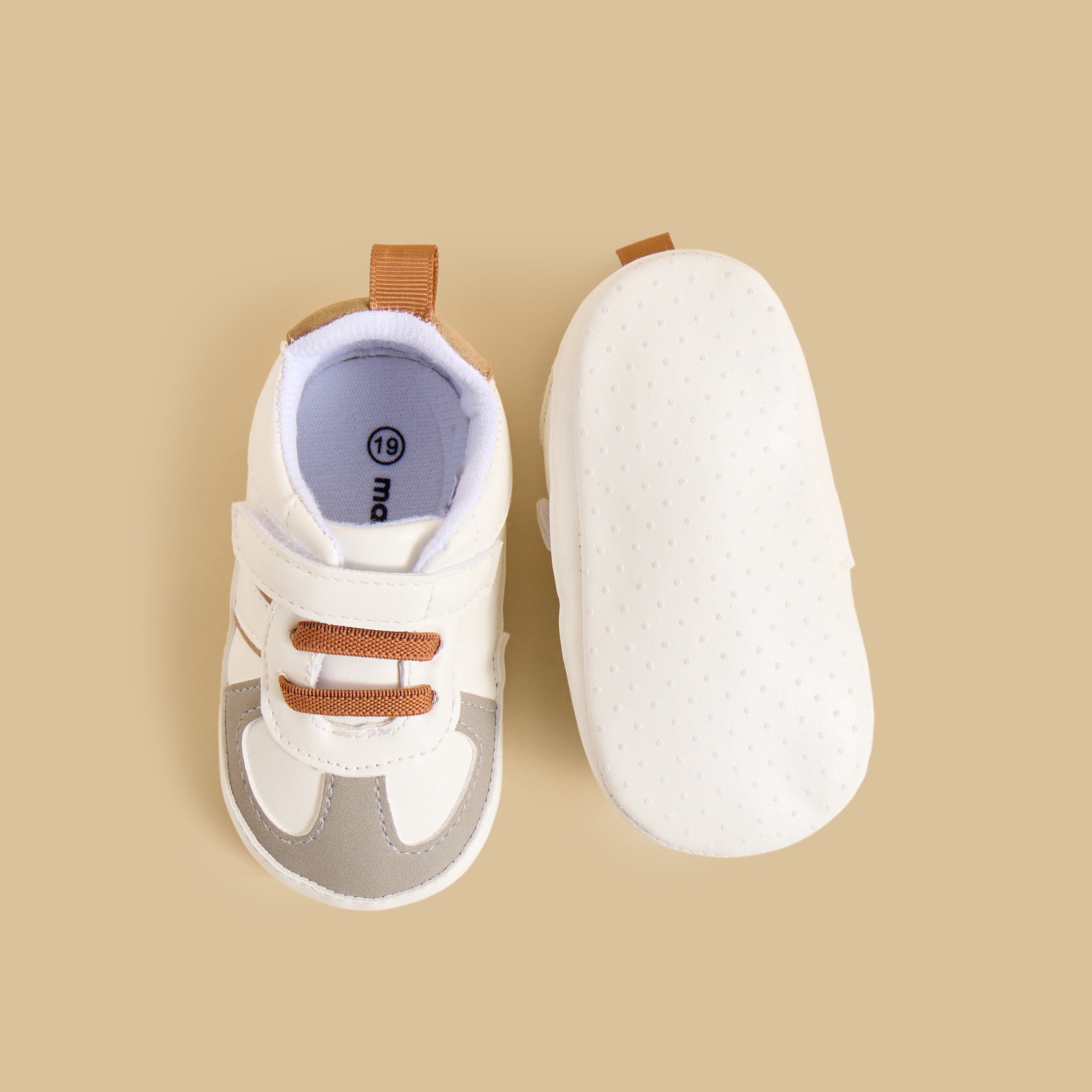 Panelled Booties with Hook and Loop Closure